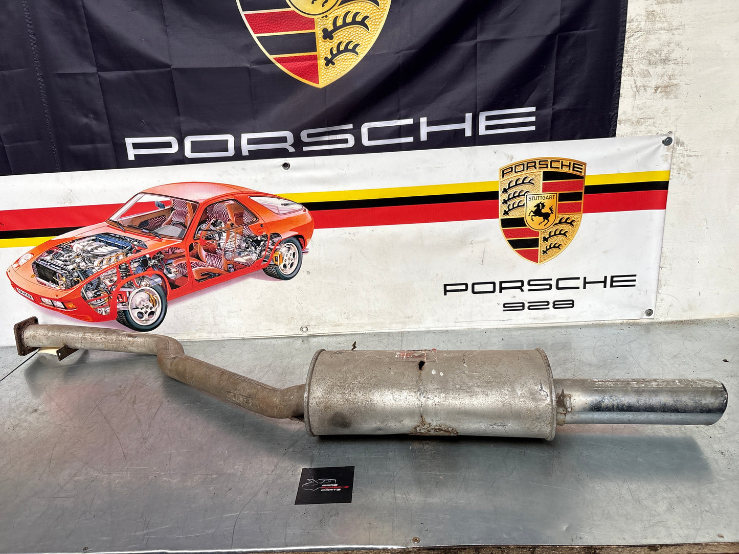 Porsche 944 Turbo exhaust system rear muffler, used, for spares or repair