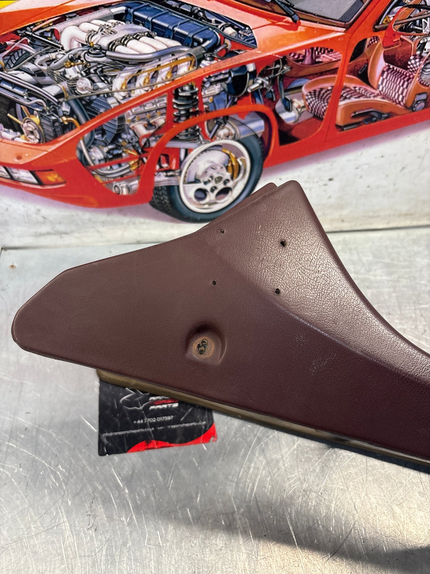 Porsche 944 centre console burgundy, 94455205100 used