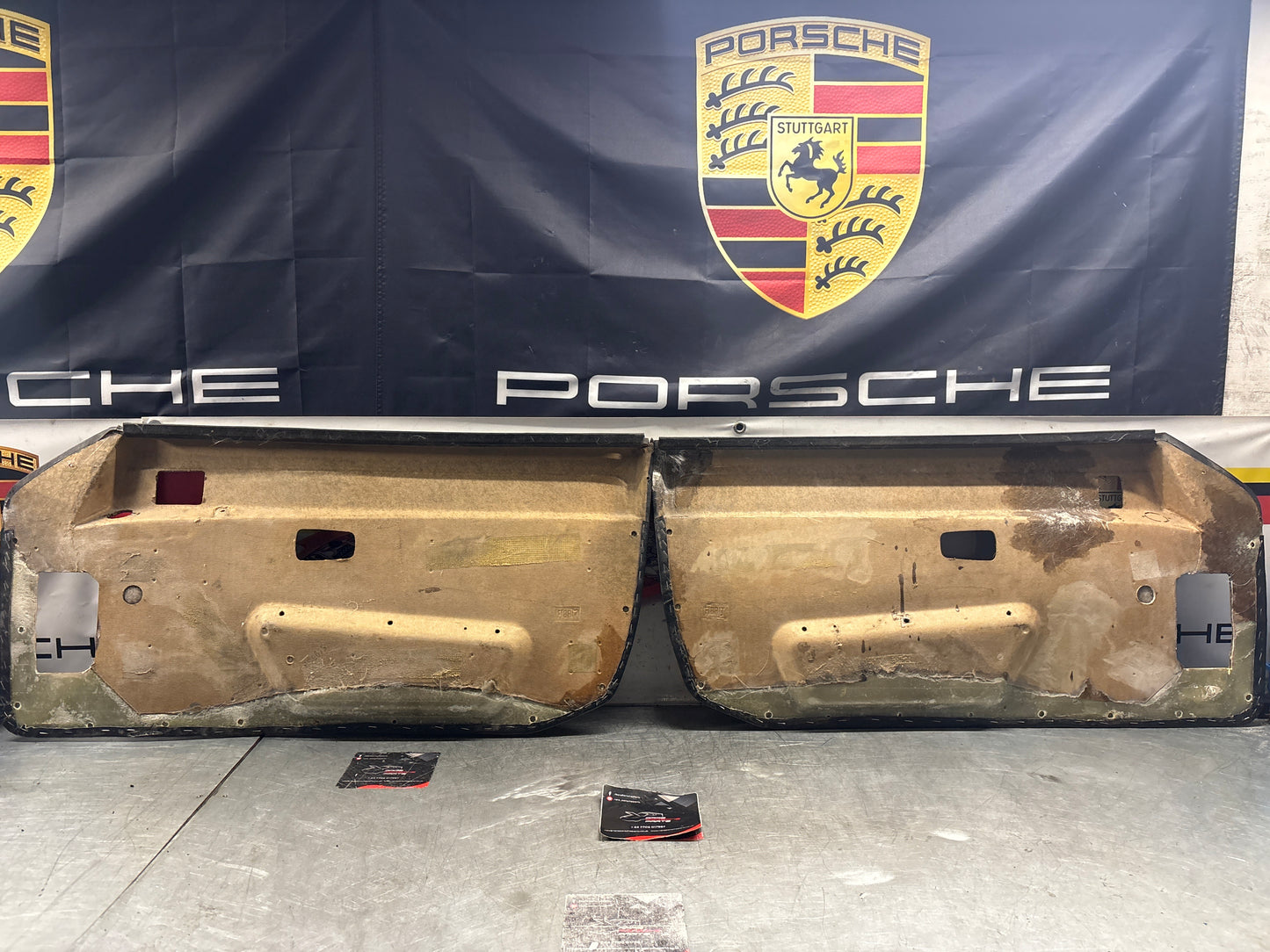 Porsche 924 / 944 Pair of early electric door cards, LHD 477867012 / 477867011