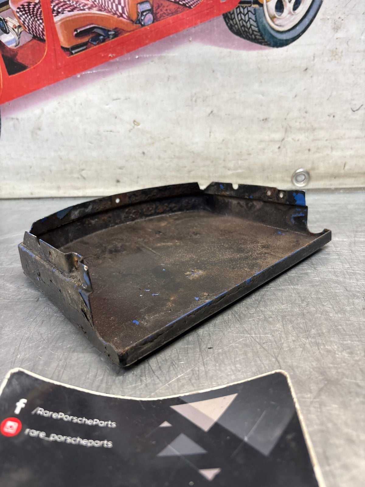 Porsche 914 headlight cover plate, right side, used 91475013210
