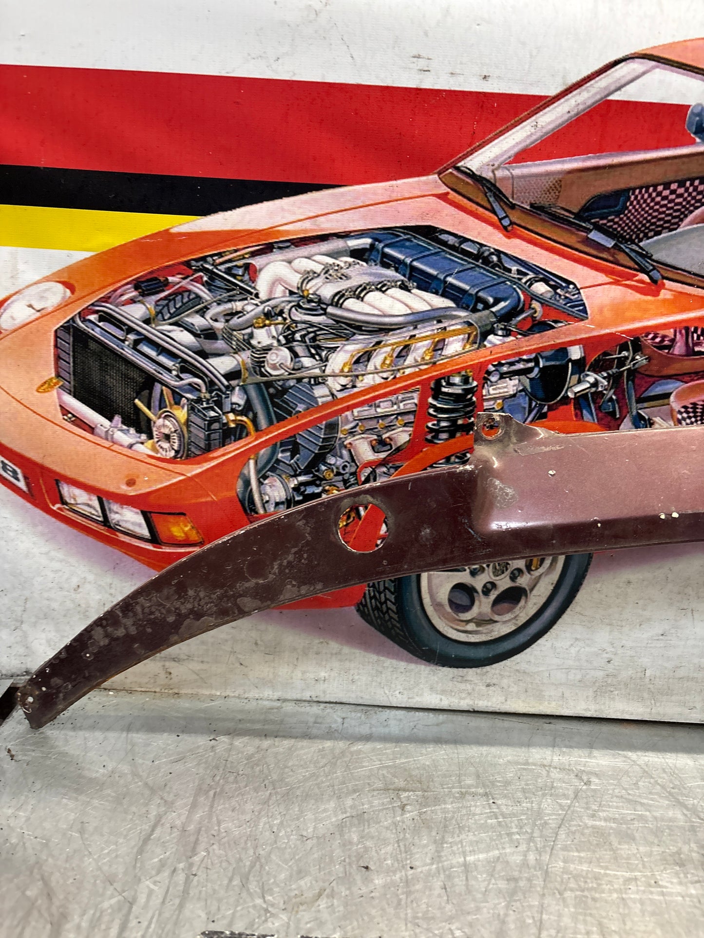 Porsche 928 LHD wiper cover panel, used 92855911702