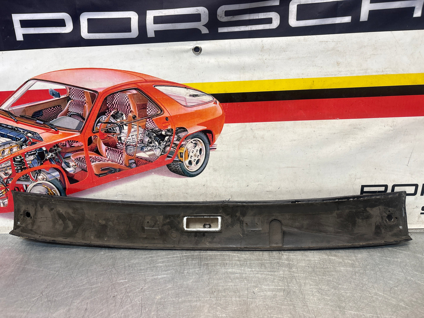 Porsche 924 944 -85.5 rivestimento tetto anteriore/aletta parasole, nero 477867511, usato