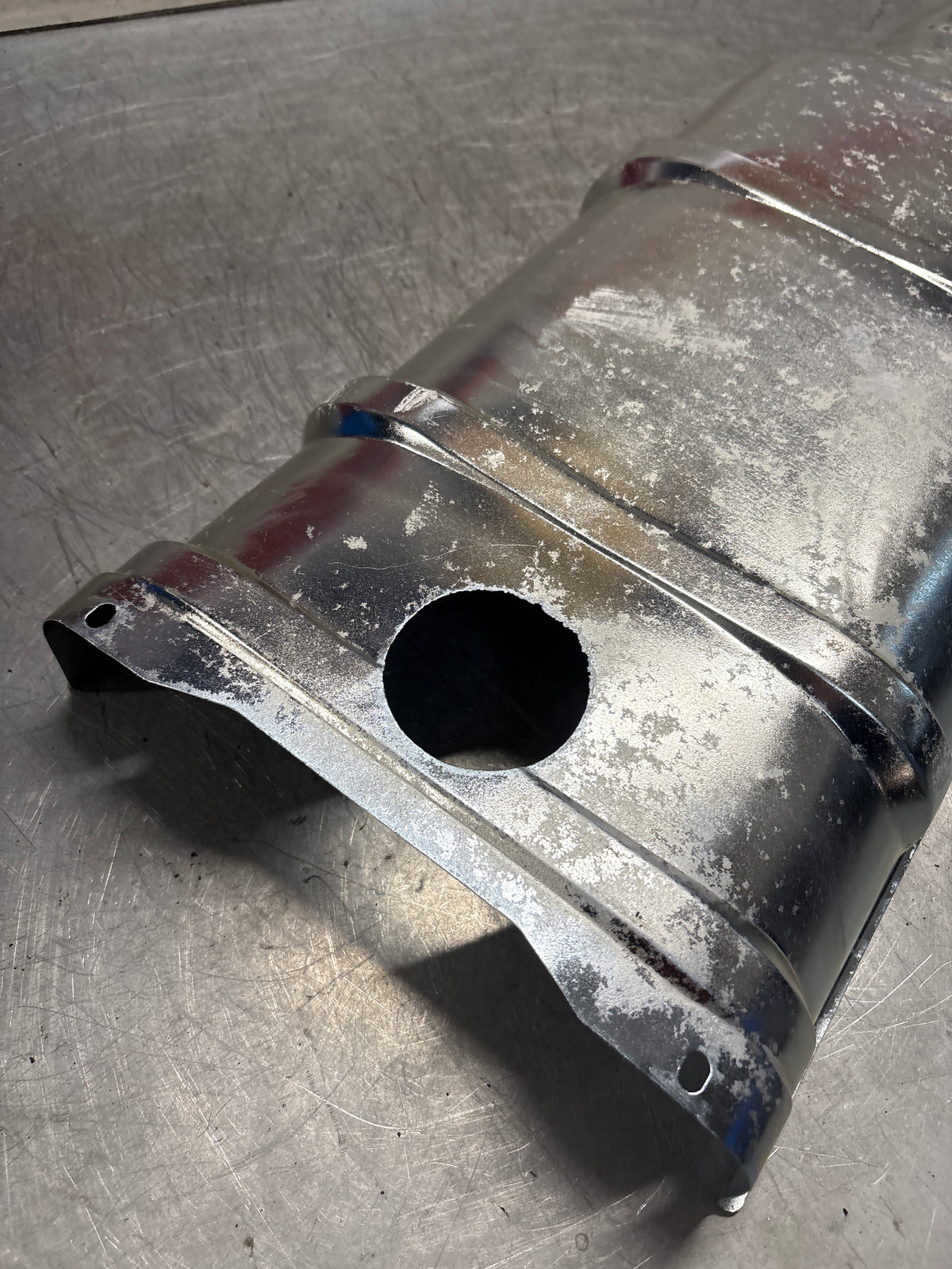 Porsche 928 heat protection plate, later type 92850449101, refurbished