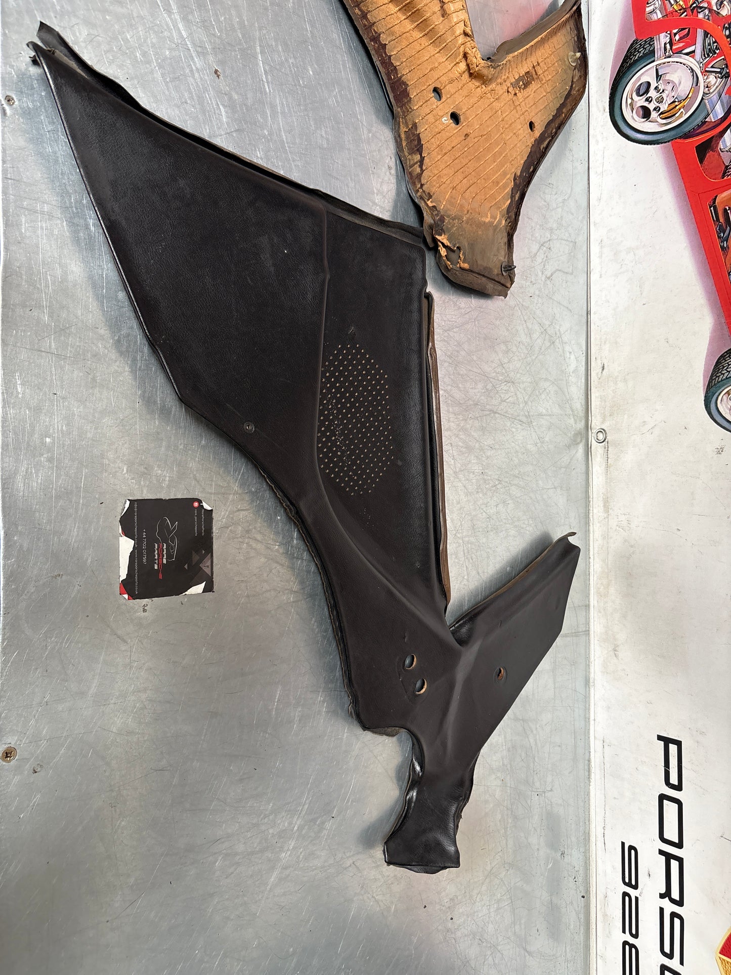 Porsche 944 924 black rear interior C Post trims/cards. Quarter panel trim used, poor condition 94455502101 94455502201