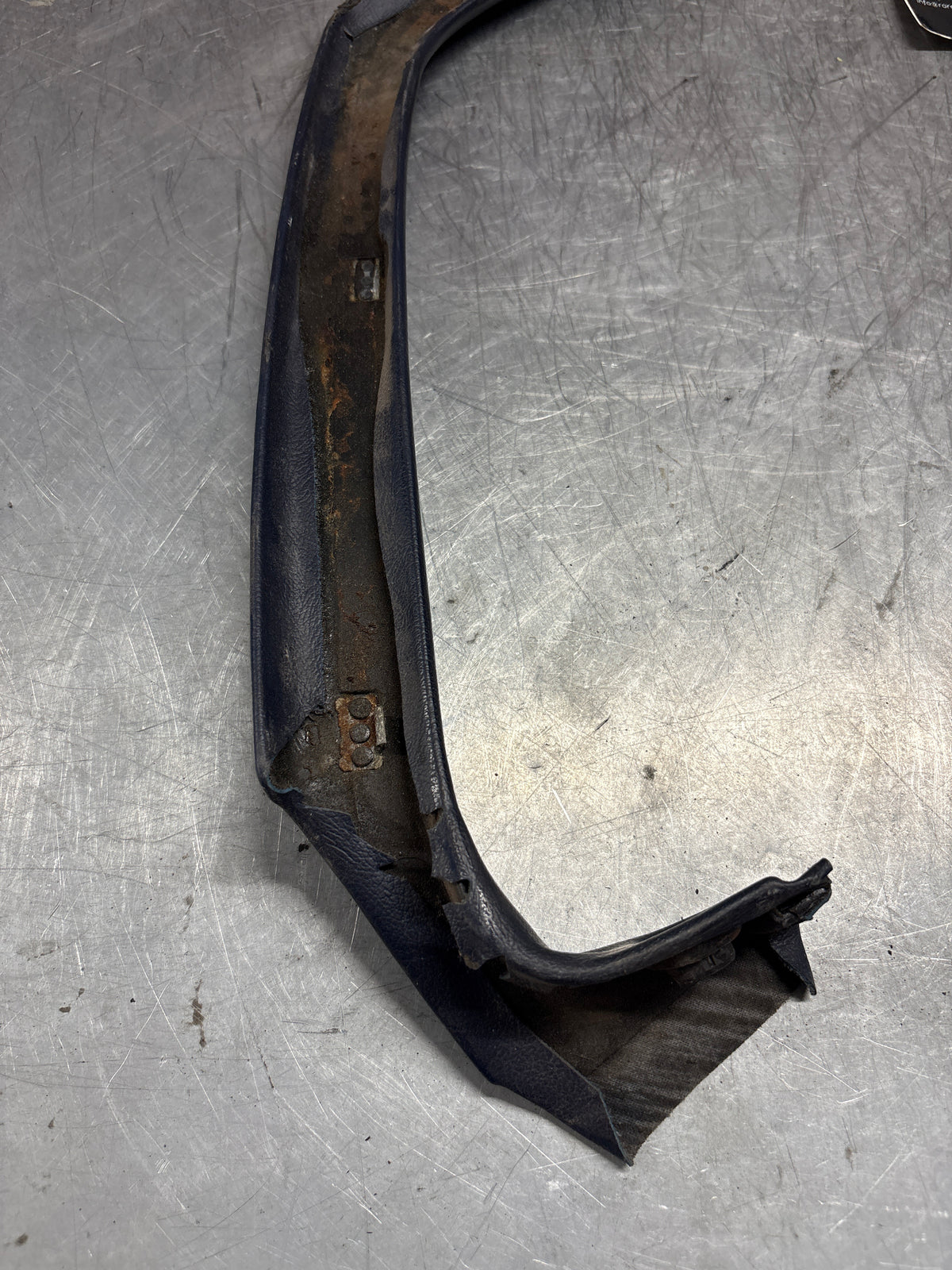 Porsche 928 right, off side door upper frame surround trim, marine blue 92855502602, used