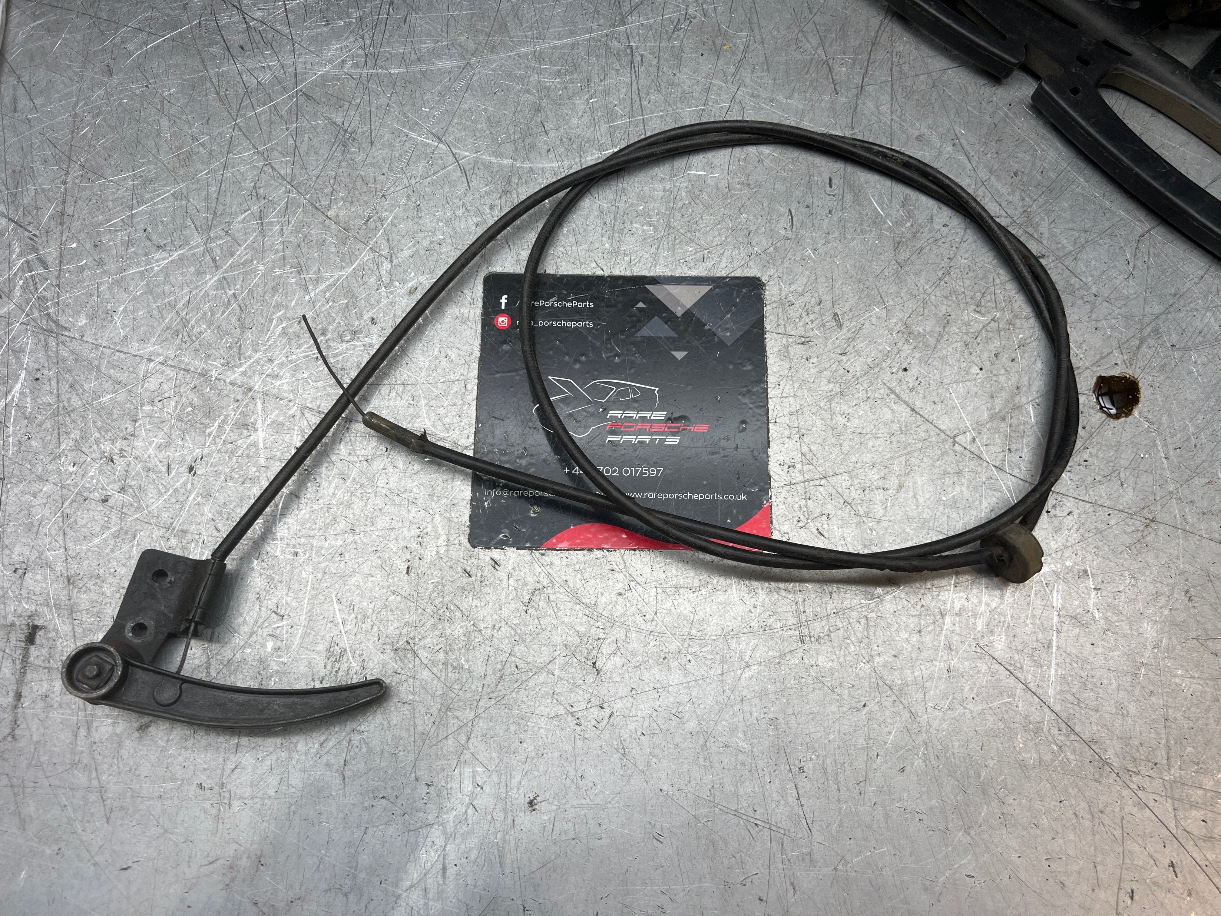 Porsche 924 bonnet release handle with cable, early type, used, study ...