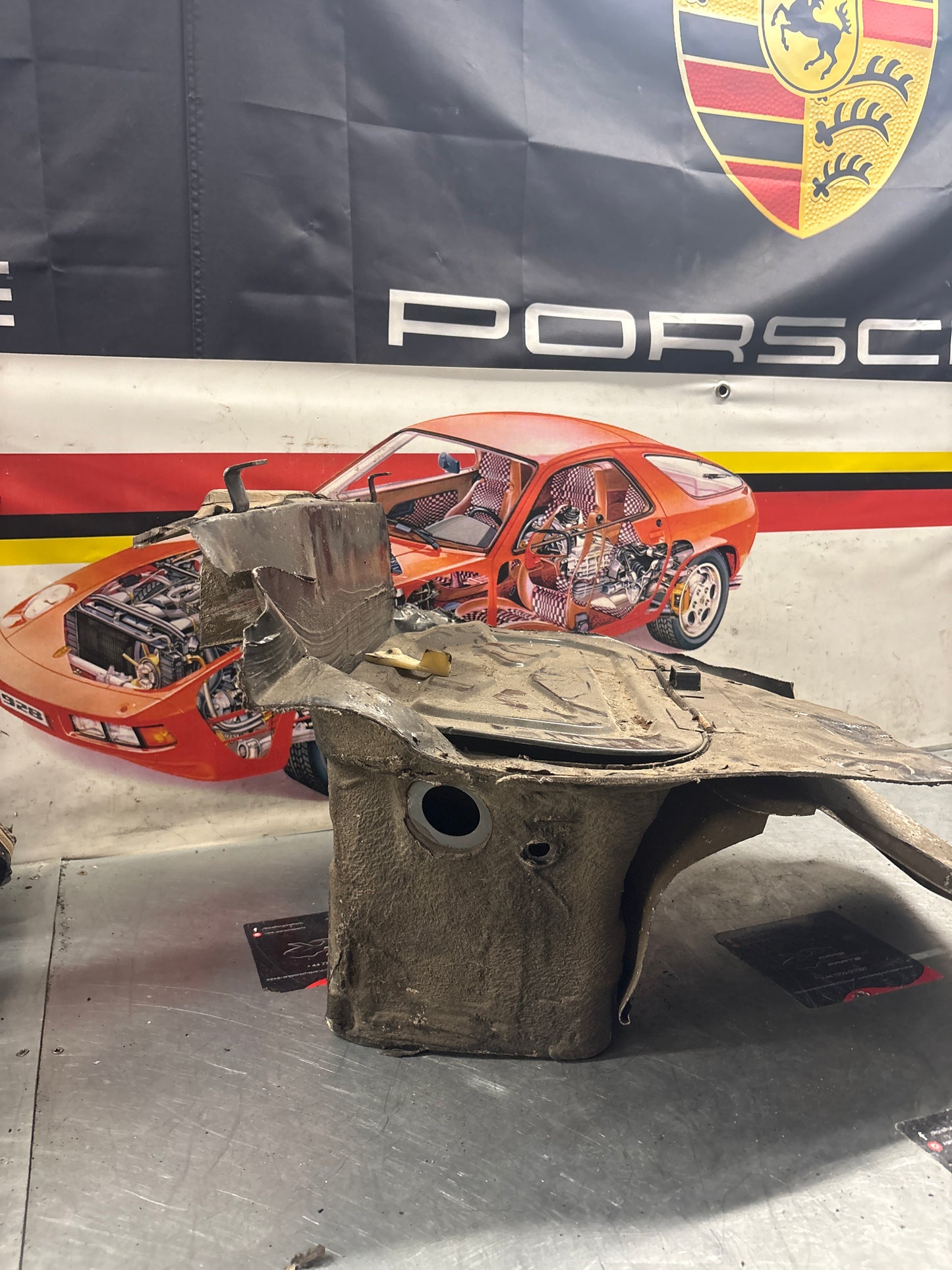 Porsche 928 Battery tray cut, 92850180502 used