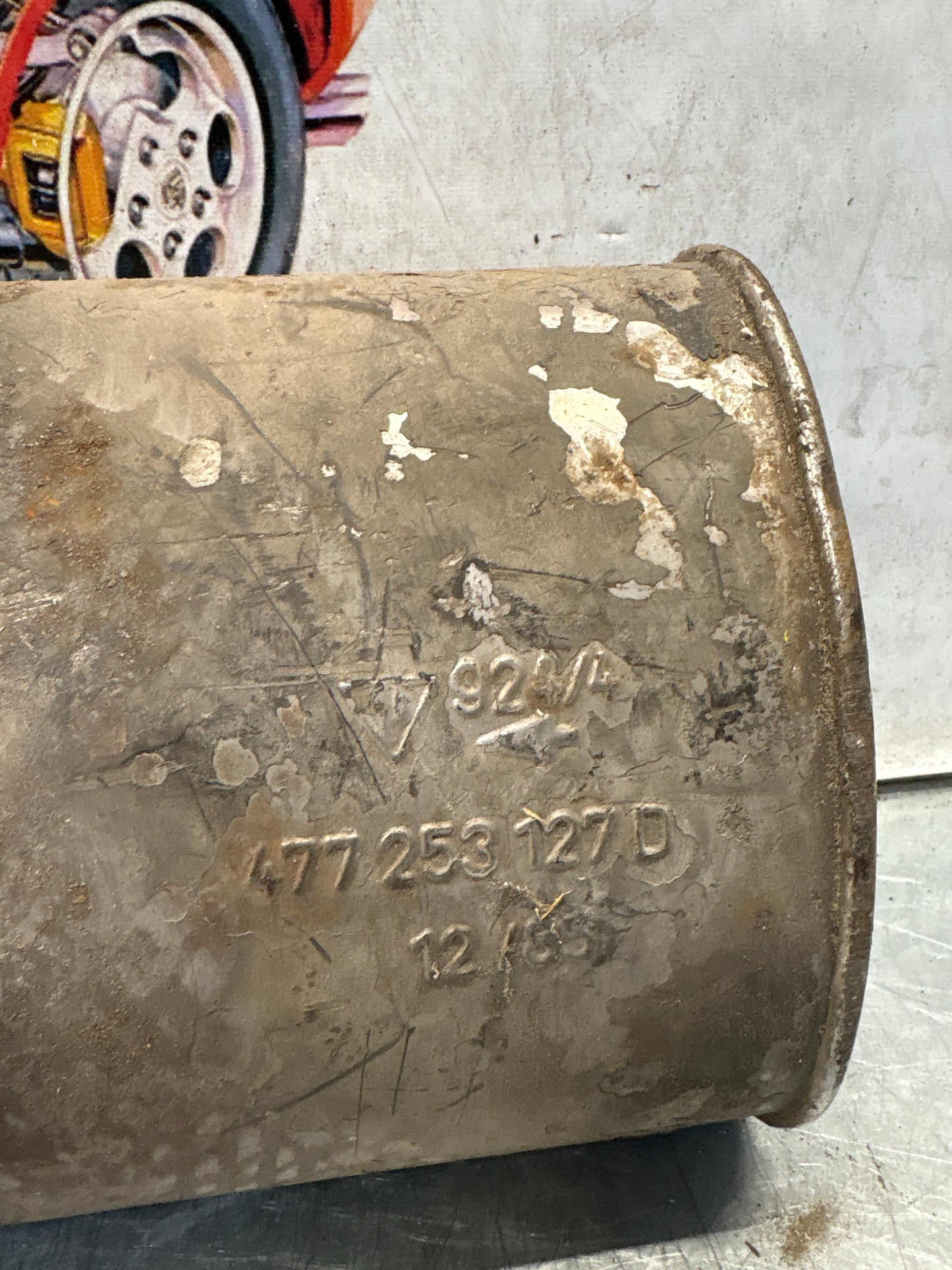Porsche 924 rear muffler, used 477253127D