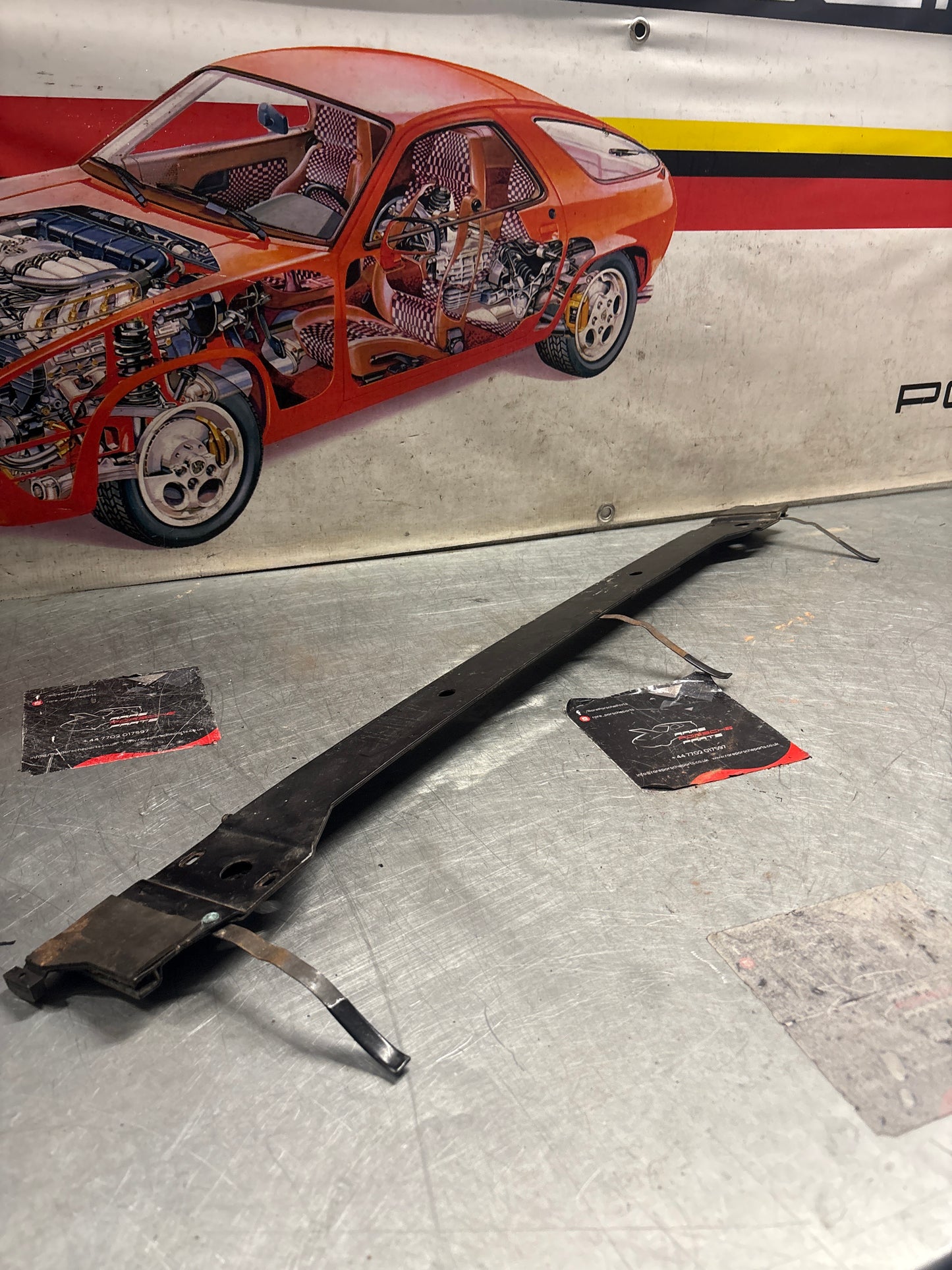 Porsche 928 S4 sunroof guide with slider, and guide shoe used 92856406140 / 92856426702 / 92856426803