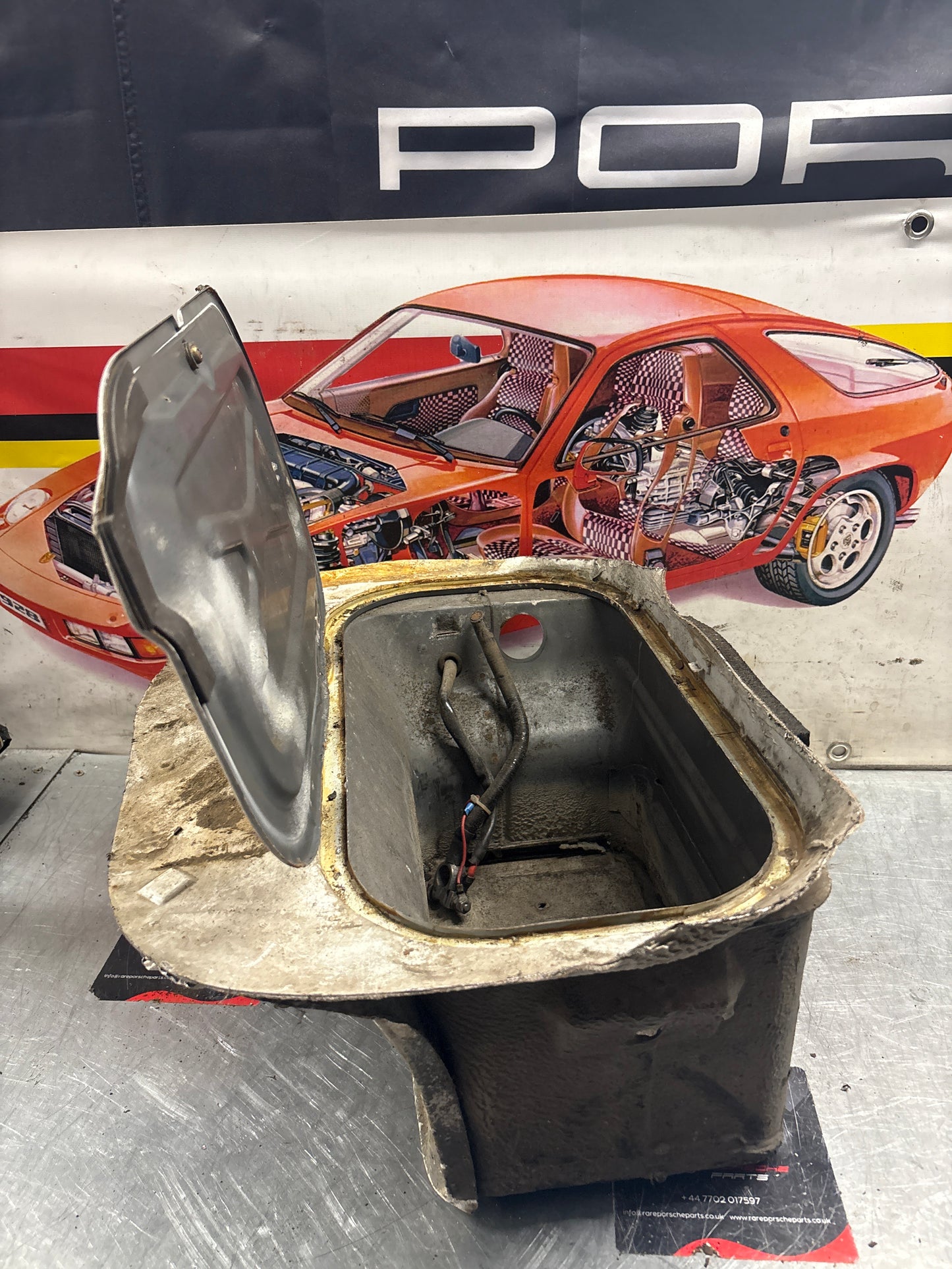 Porsche 928 Battery tray cut, 92850180502 used