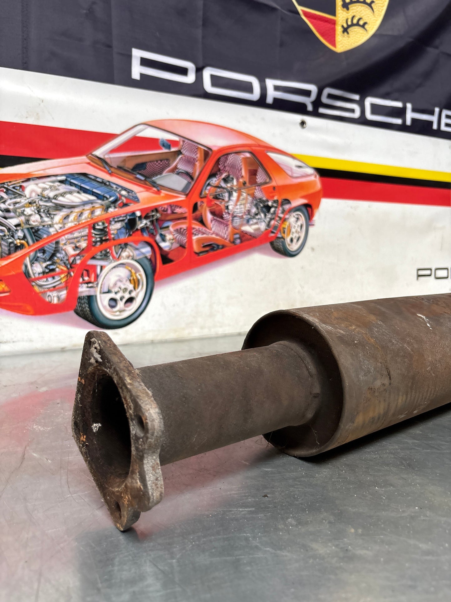 Porsche 924 Turbo Down Pipe, middle section, used 93111105102