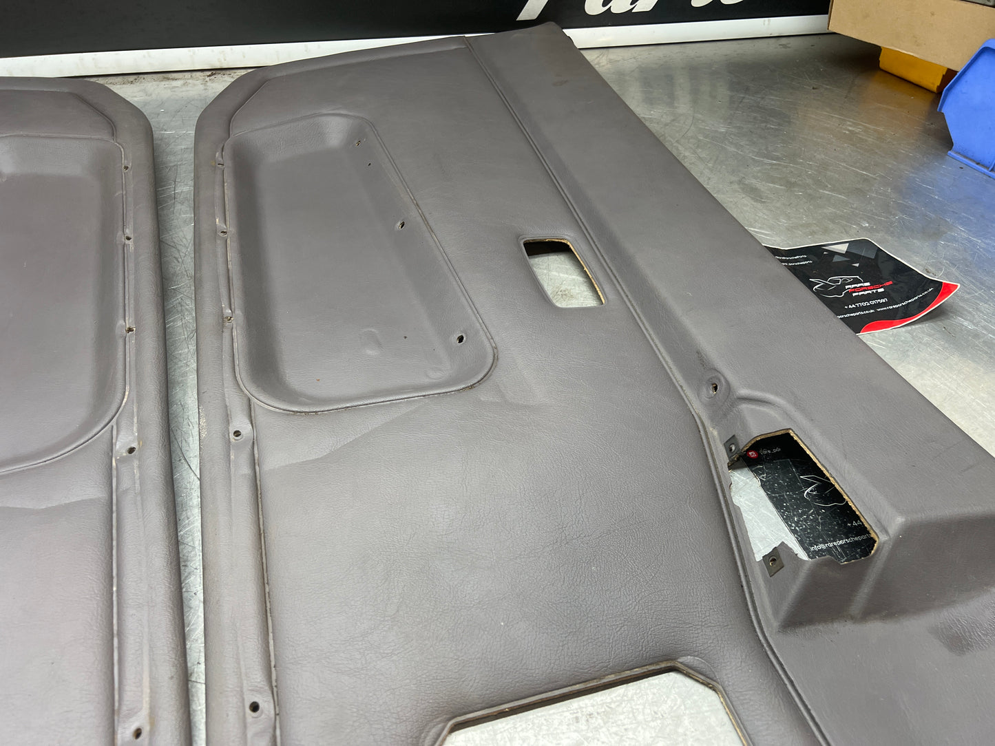 Porsche 944 85.5- pair of late UsedPorsche grey door cards, 94455501701 / 94455501801 used