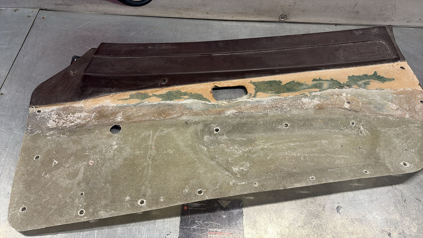 Porsche 924 / 944 early right manual Used door card, brown, 477867012 no fabric!, spares or repair