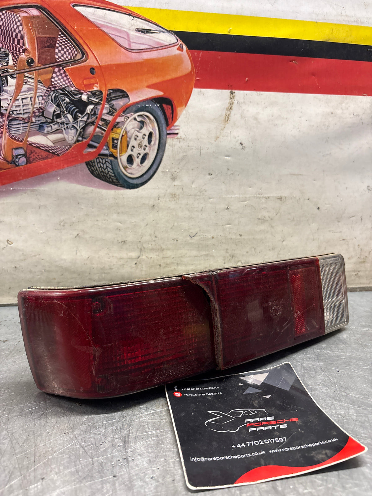 Porsche 914 right rear tail light, for spares or repair 91463140414