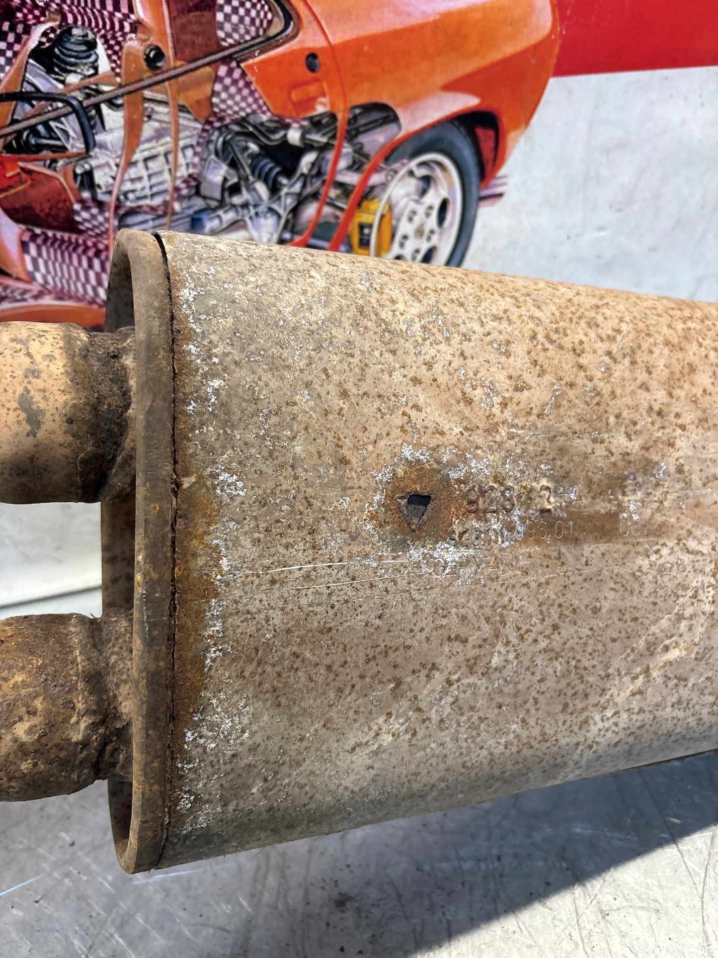 Porsche 928 middle exhaust silencer, 92811109601 used