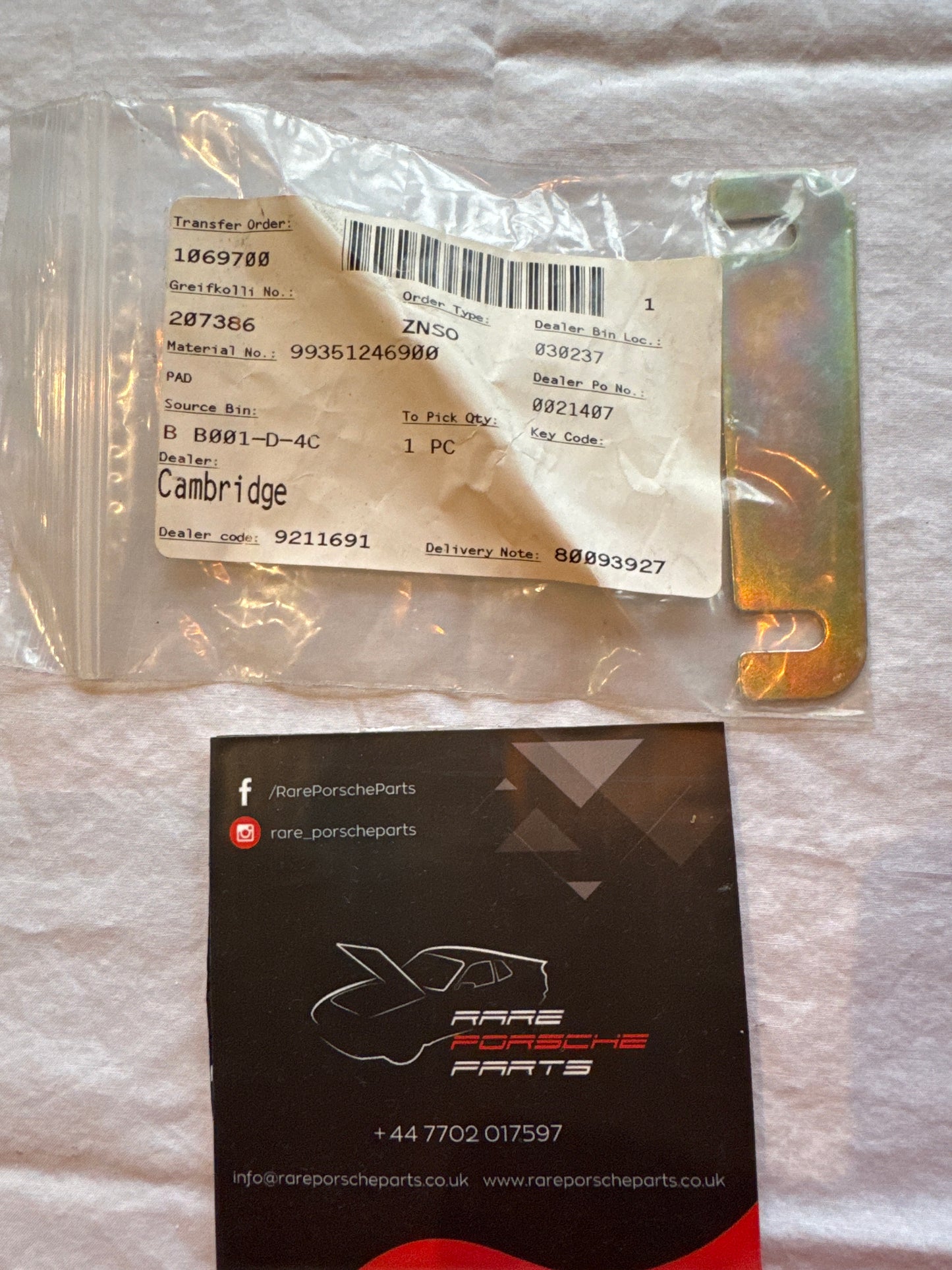 Porsche 993 desk pad, 99351246900 NOS