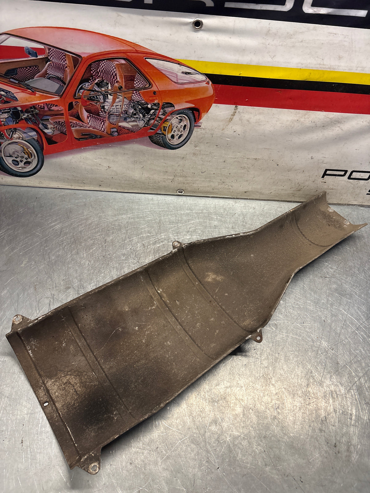 Porsche 928 heat protection plate,  92850492503, used