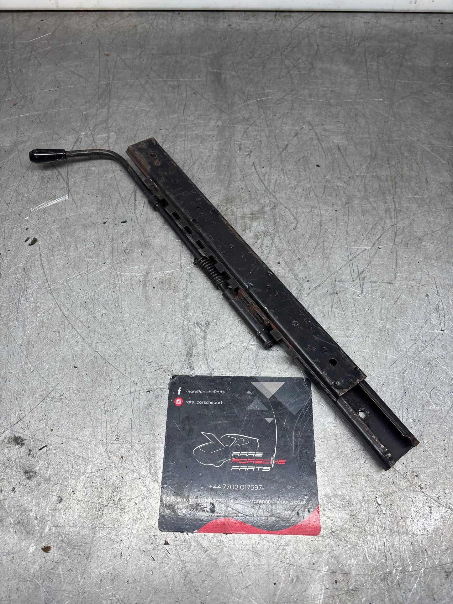 Porsche 924 944 911 left side seat runner with handle, used 92852148902