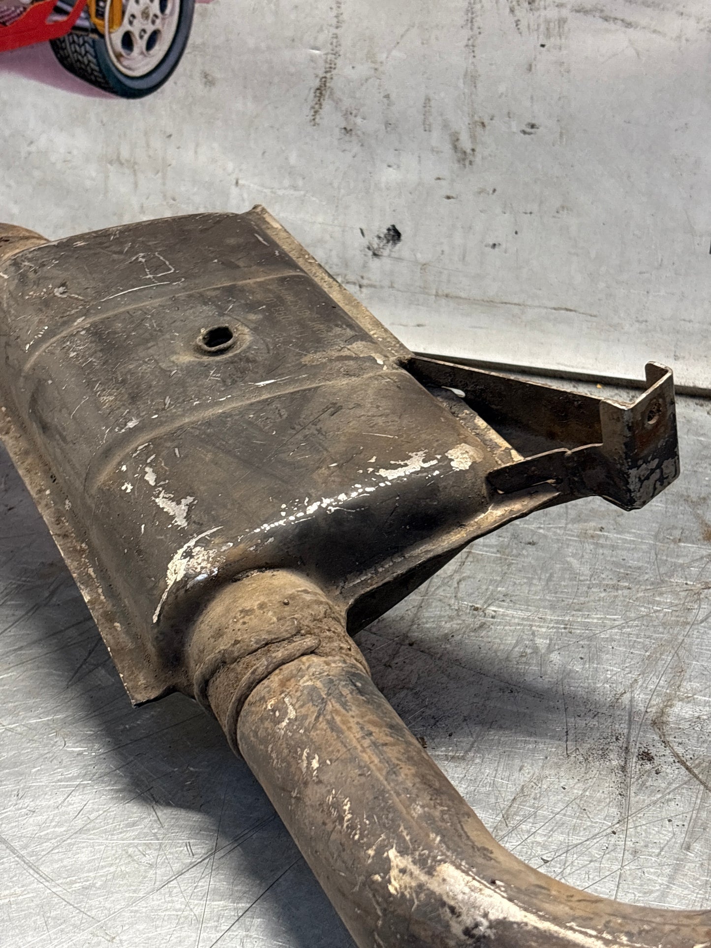 Porsche 928 S4 left middle silencer, used 92811109303