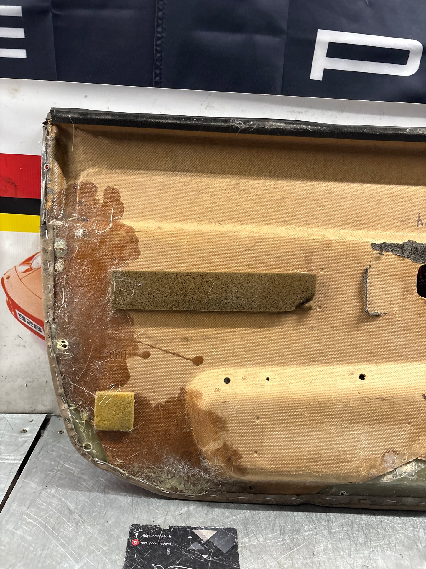 Porsche 924 brown/beige electric window door card, right, off side 477867012 used