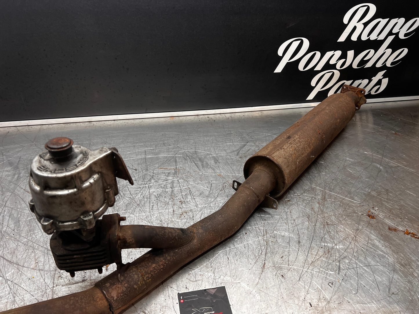 Porsche 924 Turbo exhaust silencer with wastegate 93111190500 93111190100 spares or repair