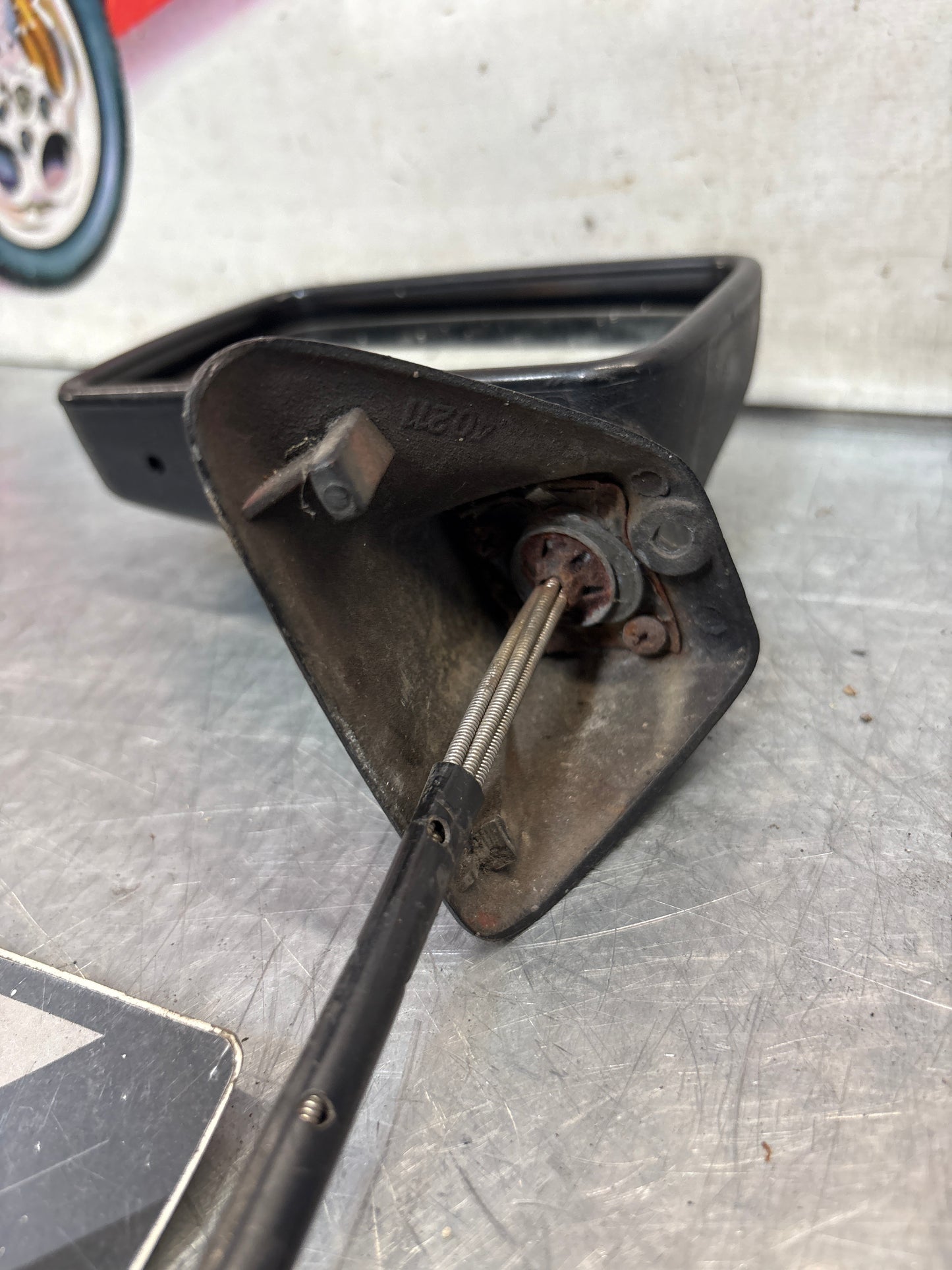 Porsche 924 early left side mirror, used