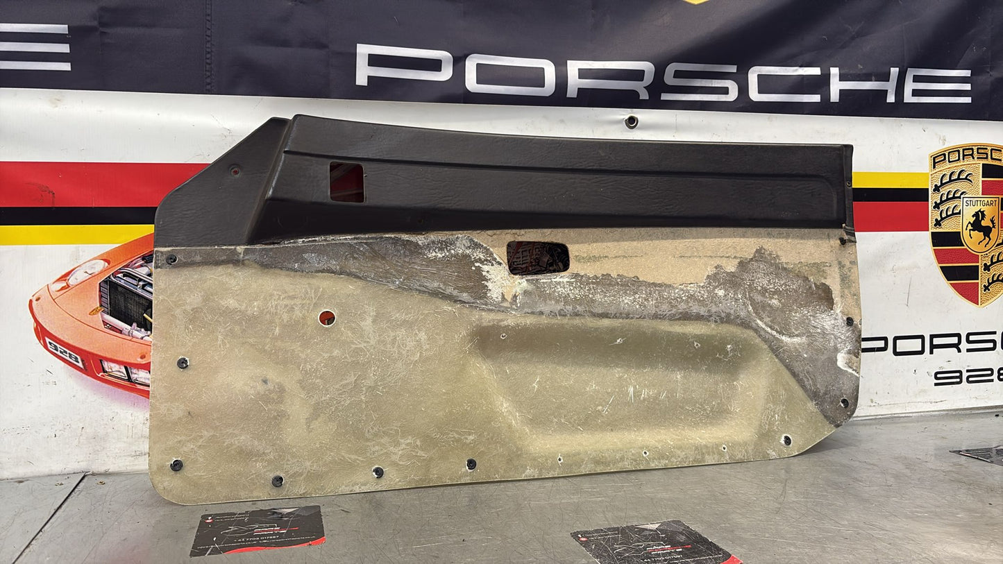 Porsche 924 / 944 early right electric Used door card, black, 477867012 no fabric!