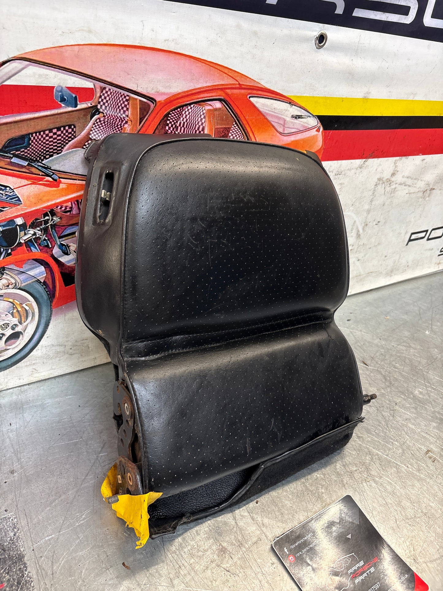 Porsche 928 rear right seat backrest, black, leather used 92852203852