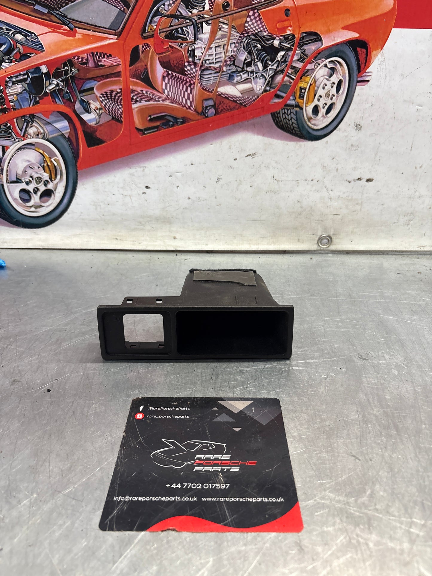 Porsche 968 Dash clock compartment console, used 94464104800 / 94464124800