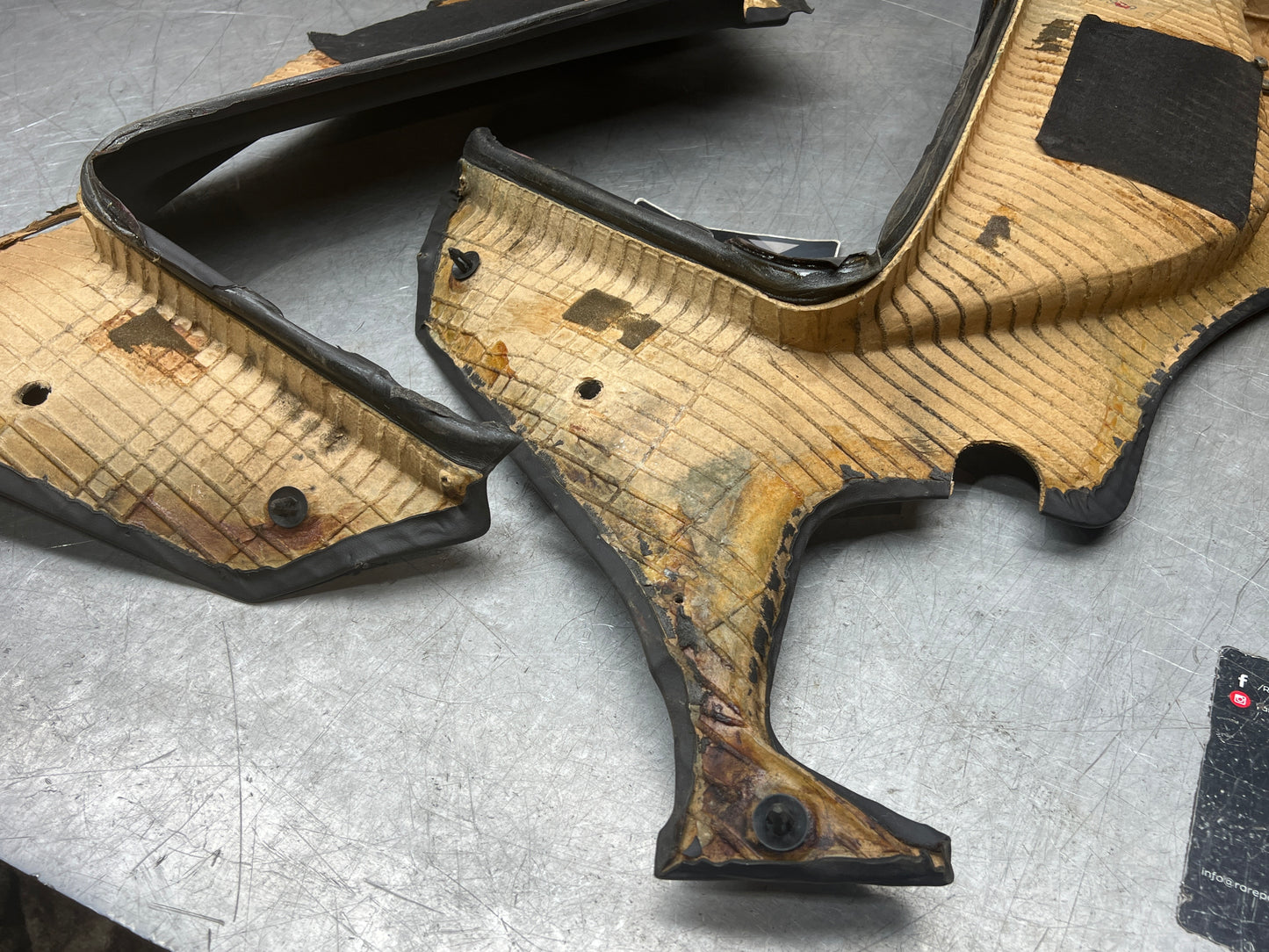 Porsche 944 black rear interior C Post trims/cards. Quarter panel trim used 944555021 944555022