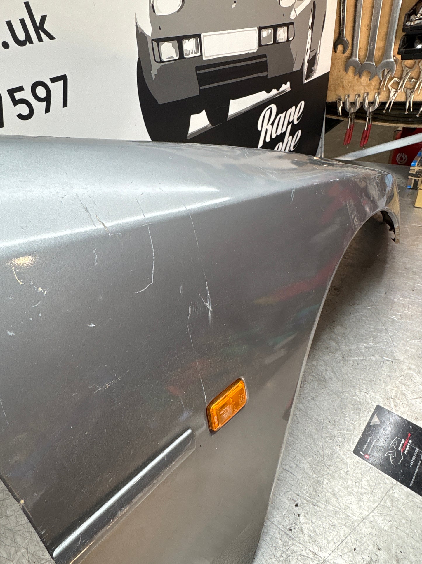 Porsche 944, early front right wing, in need of repair
