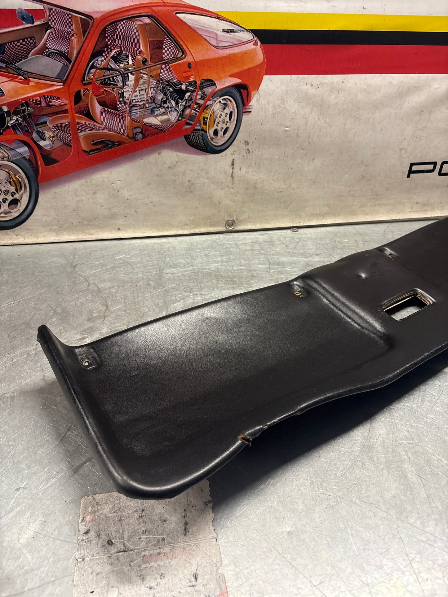 Porsche 928 sunroof mechanism cover trim, used, black 92855552702