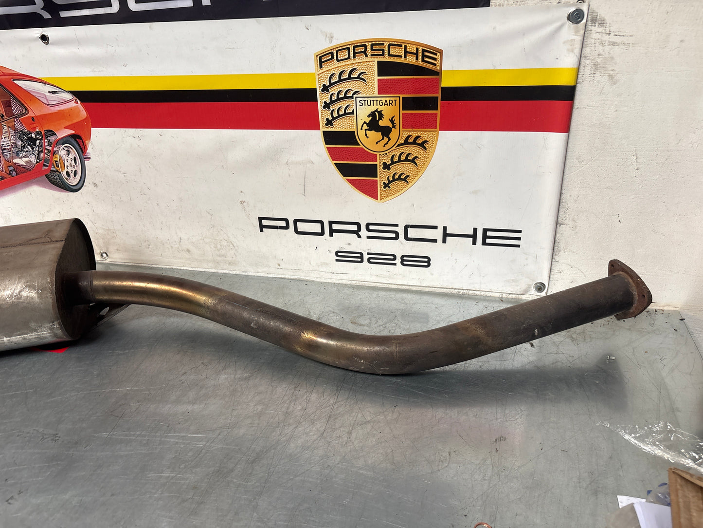 Porsche 944 S S2 aftermarket exhaust system rear muffler, used 94411104103