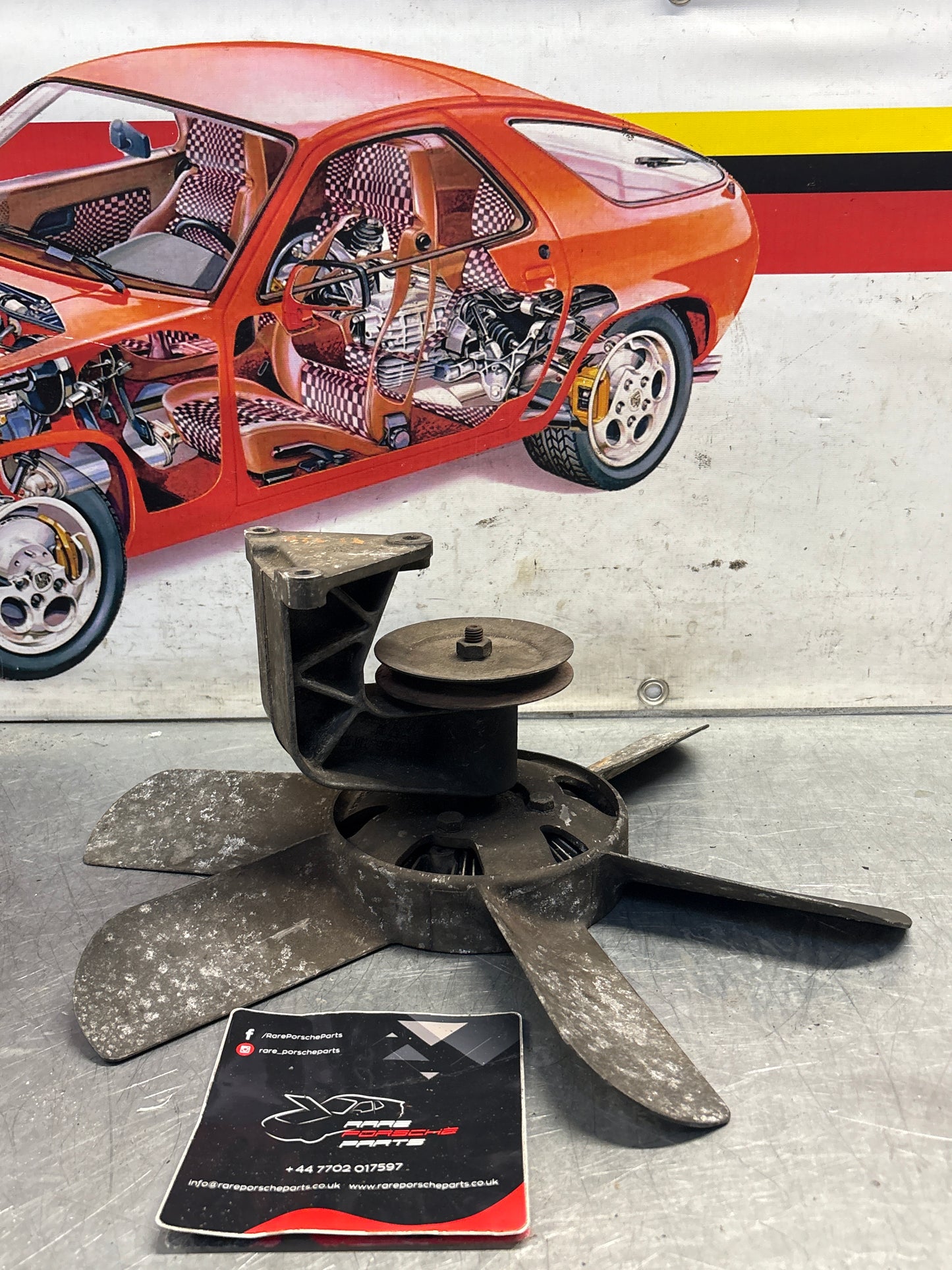 Porsche 928 Engine cooling viscous fan with bracket used 92810613701, 9281061101R