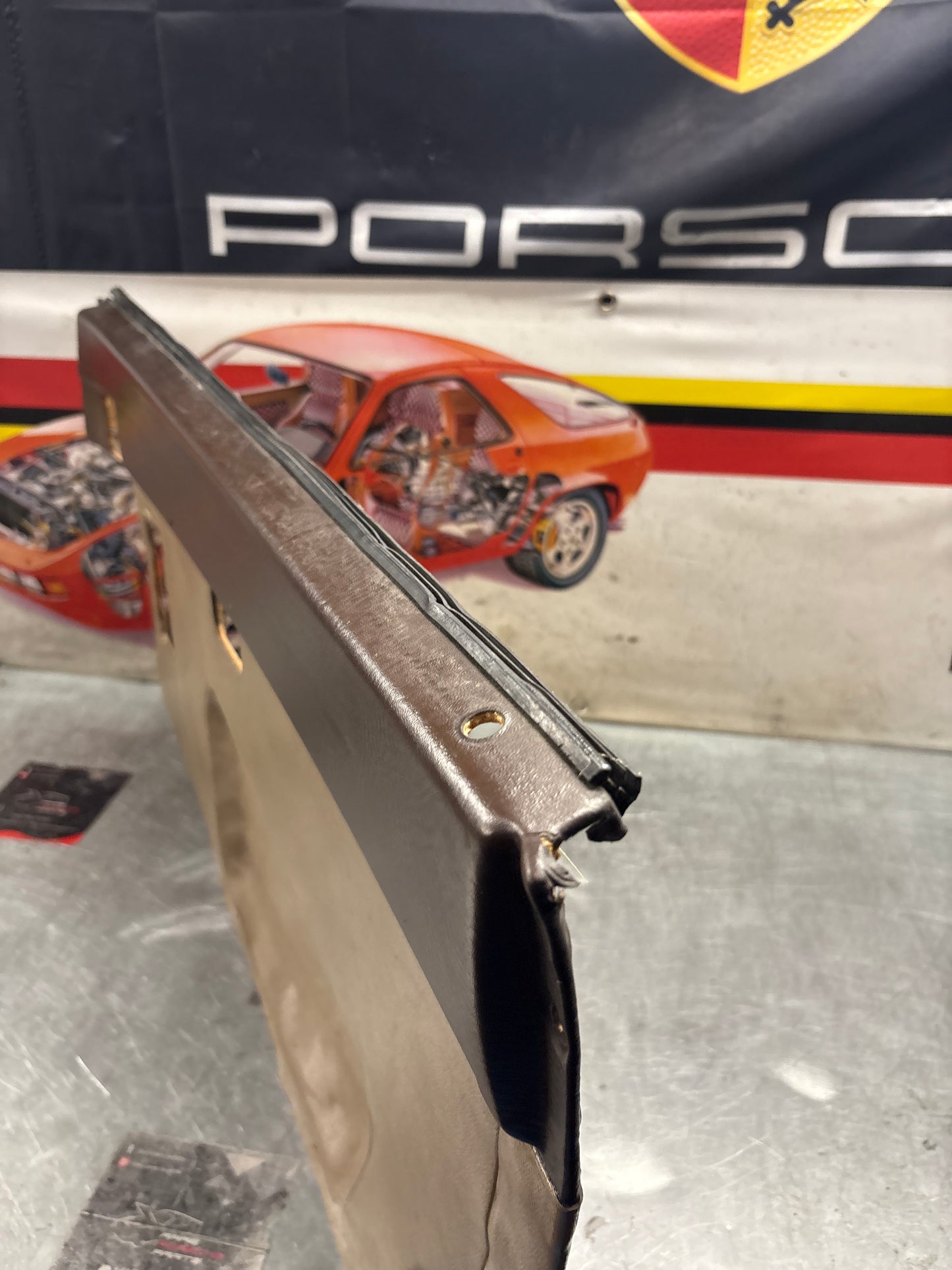 Porsche 924 brown/beige electric window door card, right, off side 477867012 used