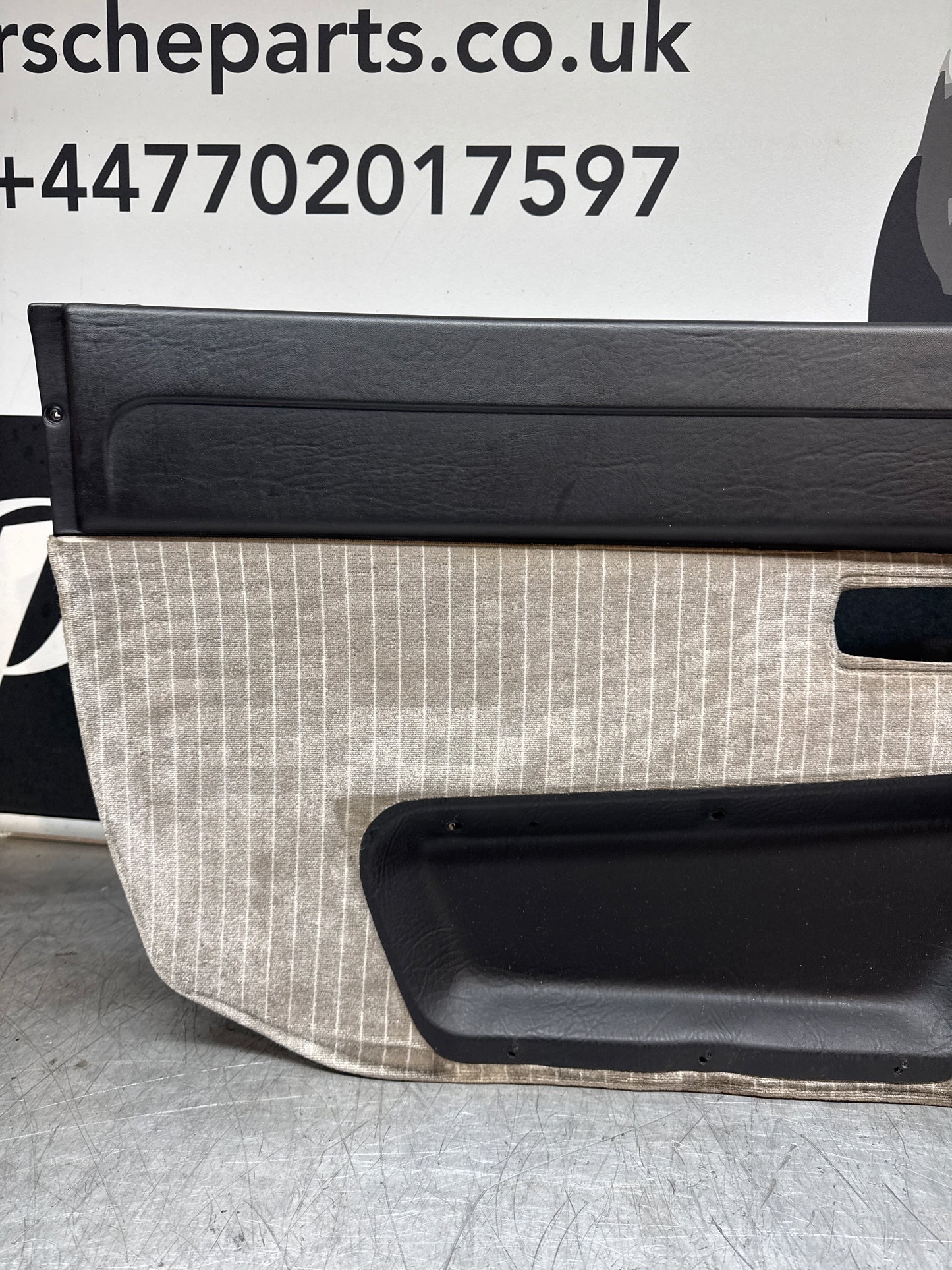 Porsche 924/ Early 944 Pair of Champaign Pinstripe door cards. RHD.