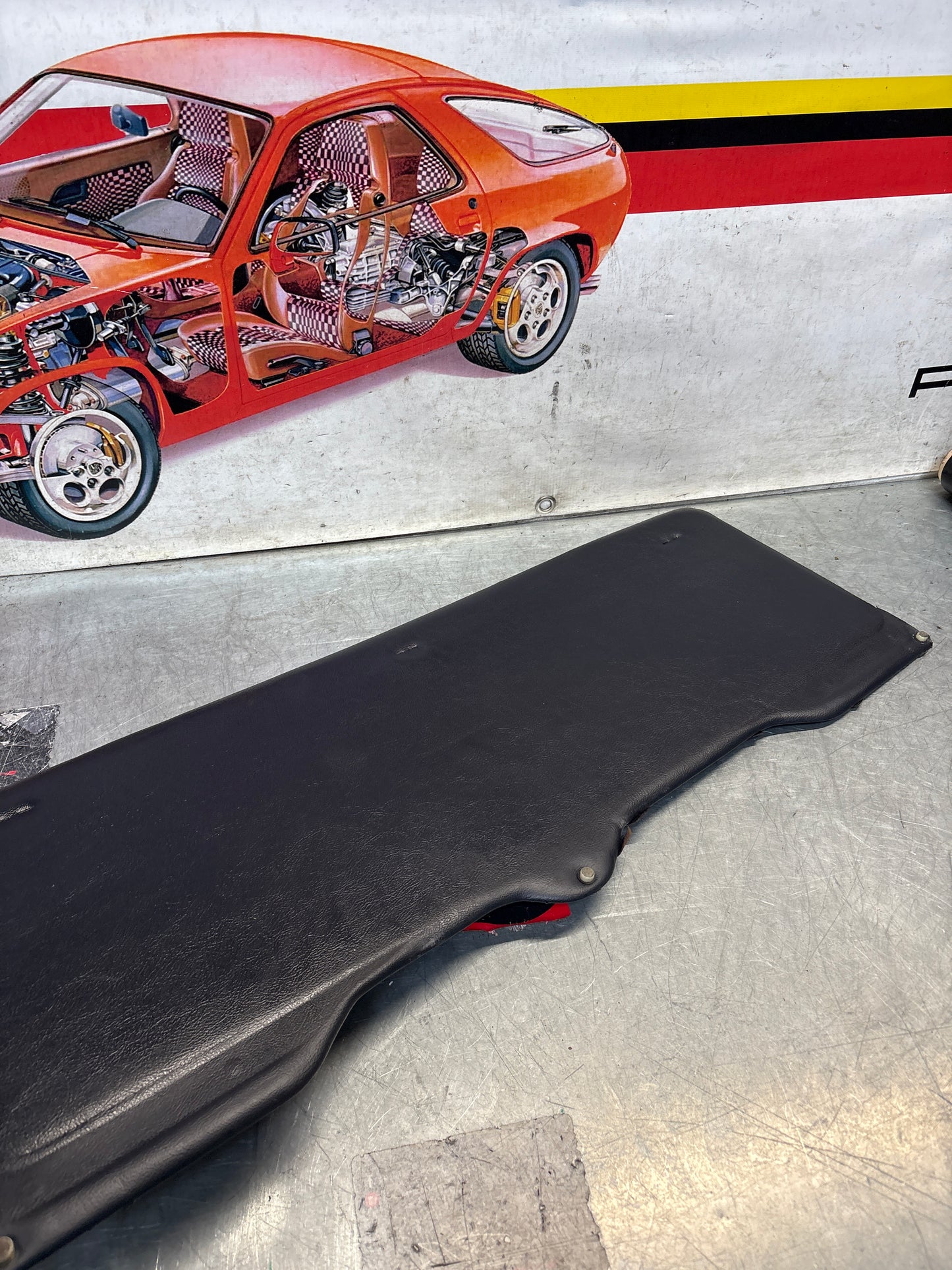 Porsche 928 sun roof headliner trim, blue, used 92856406950KZ3