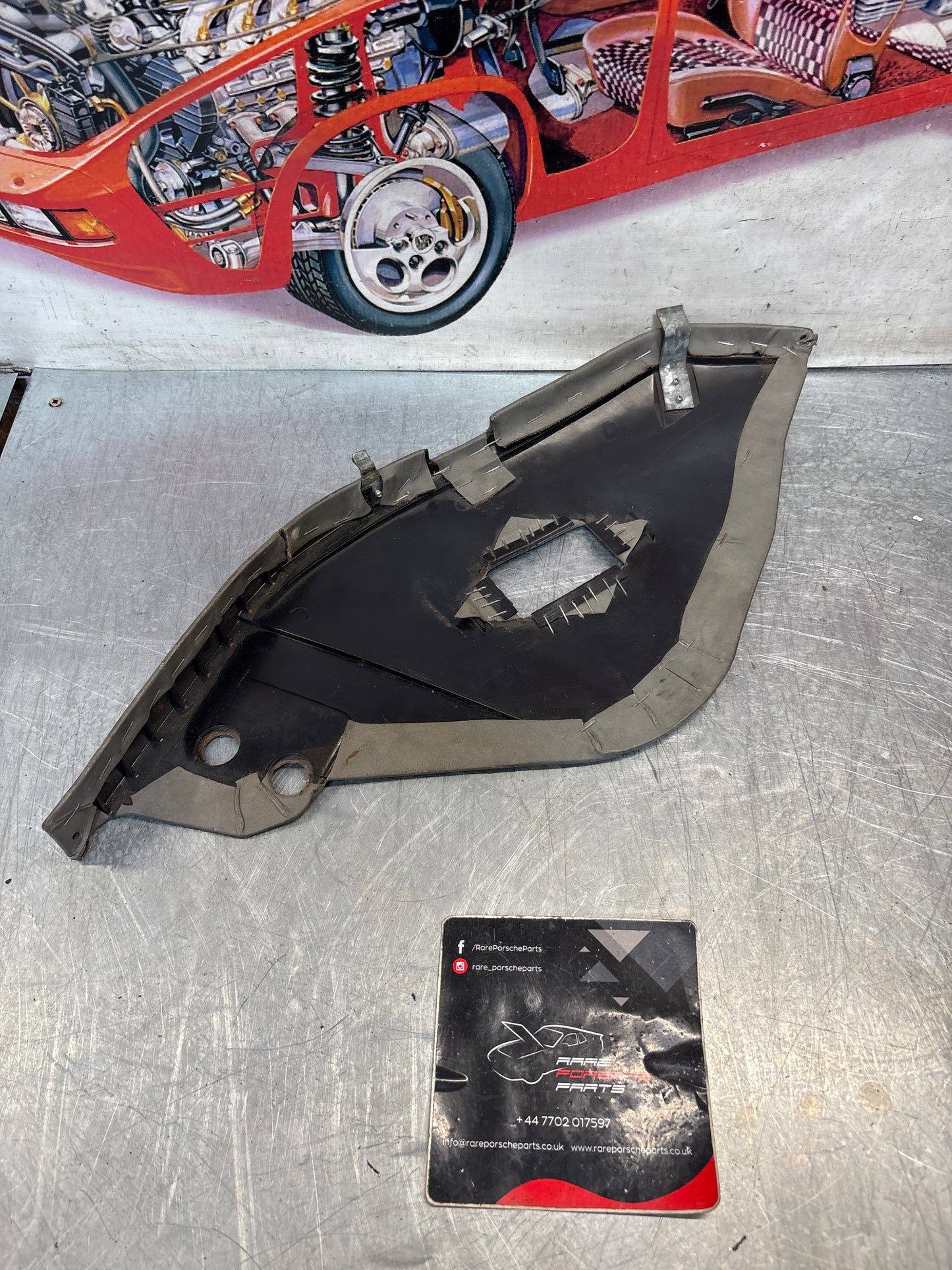 Porsche 928 Rear Seat Side Panel Right, grey, used 92852204204