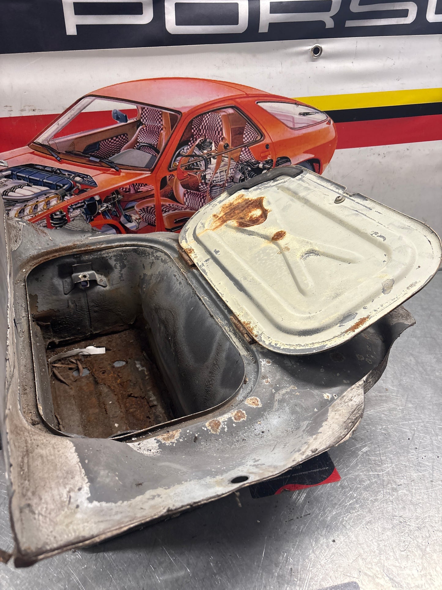Porsche 928 Battery tray cut, 92850180502 used