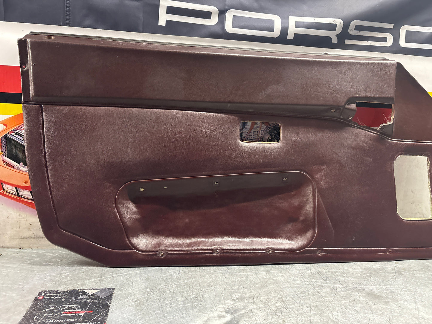 Porsche 944 left burgundy  door card for late cars from 85.5 944555017