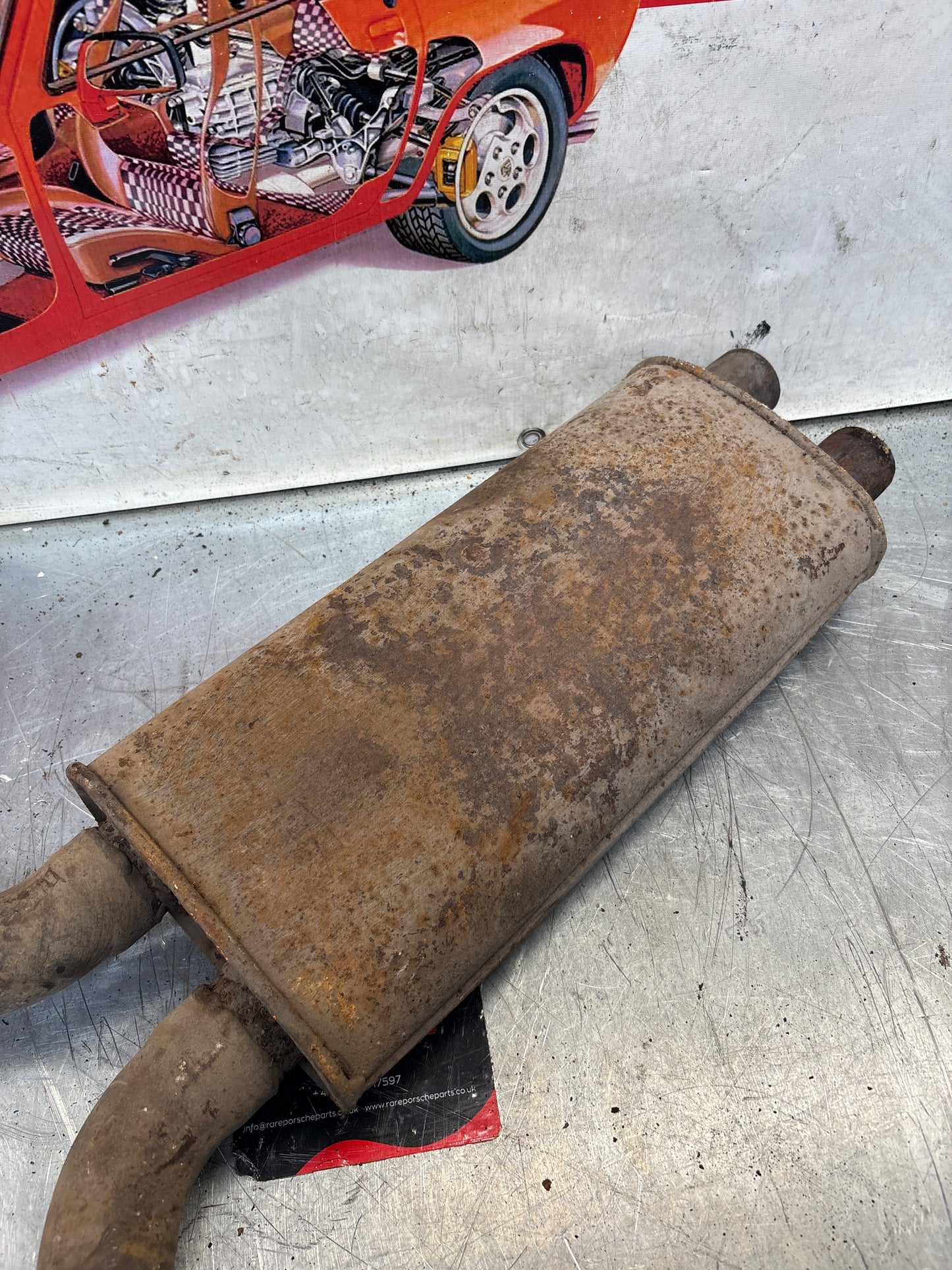 Porsche 928 front muffler, used