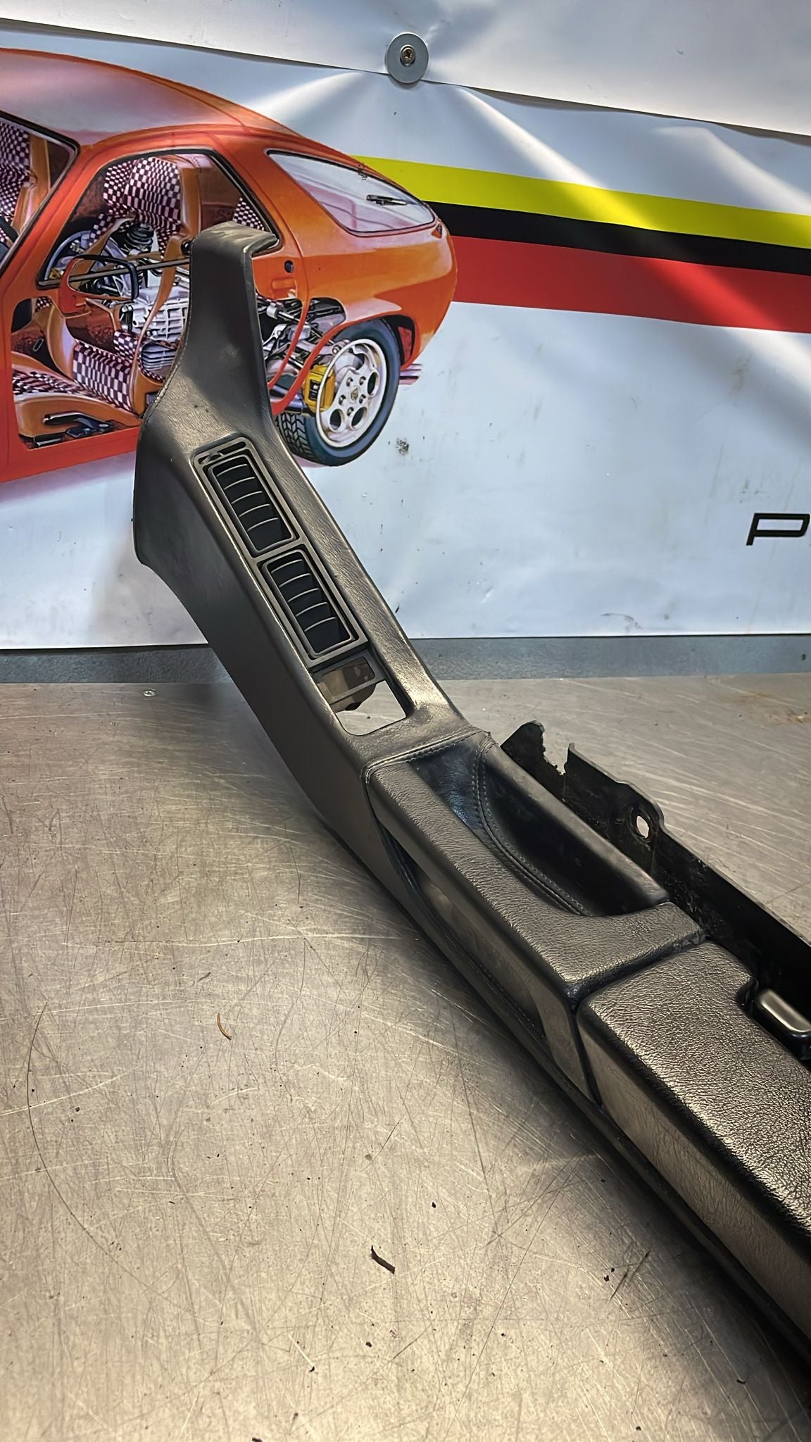 Porsche 928 black door armrest, right, off side, 92855510203, used