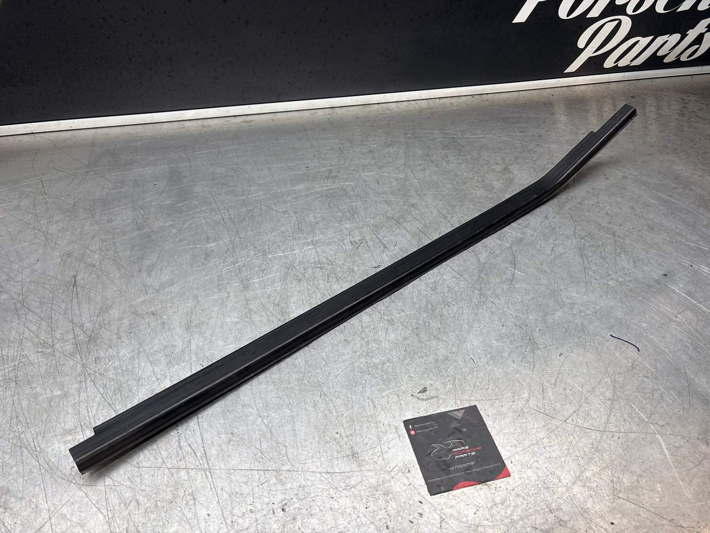 Porsche early 924/944 right sill trim, used 477853658A