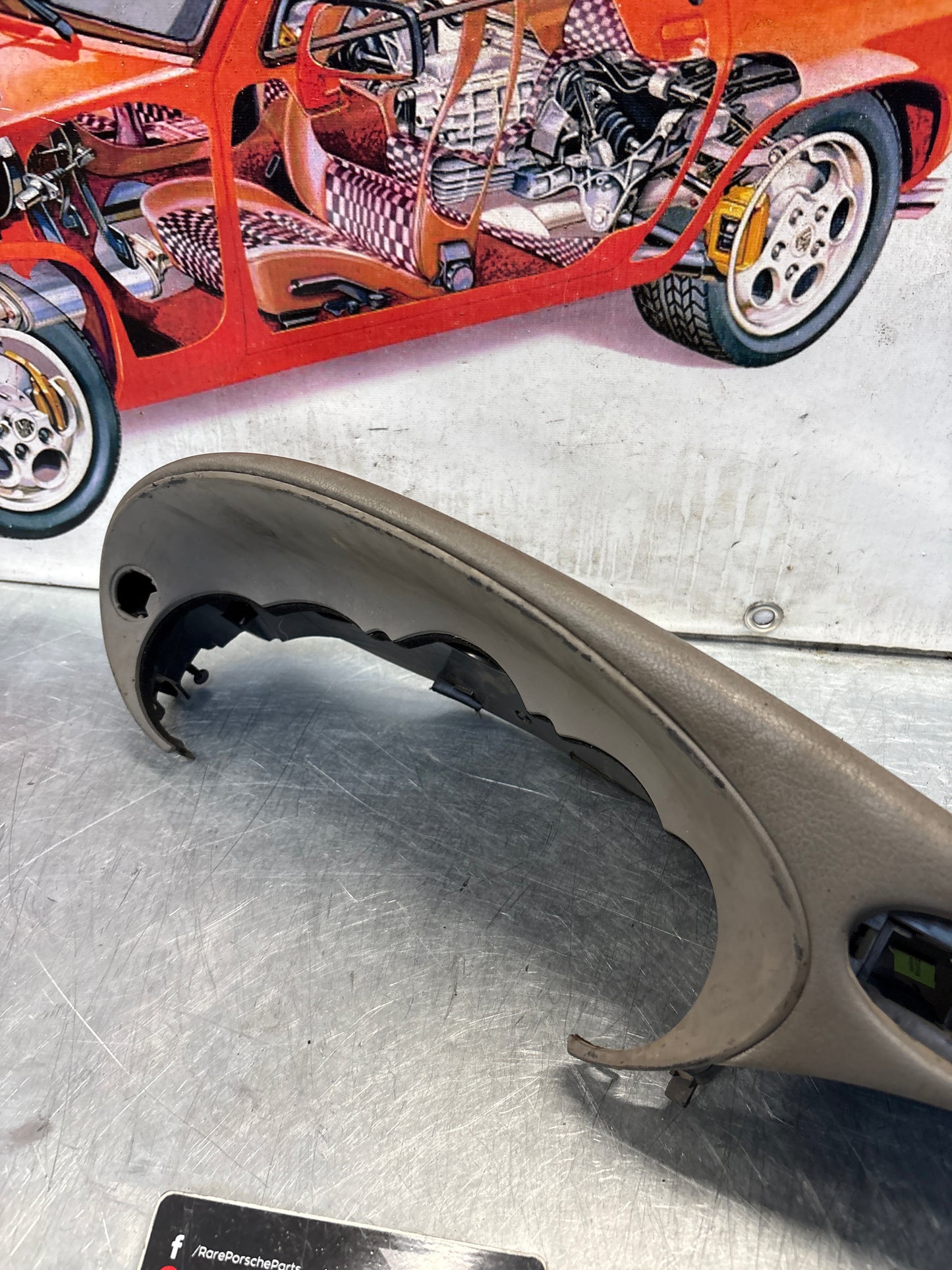 Porsche 911 996 dasboard cluster trim, used, grey 99655205902