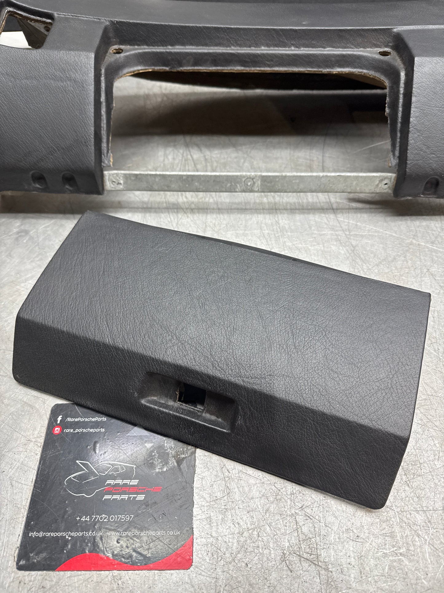 Porsche 924 944 reupholstered dashboard, black, with glove box lid