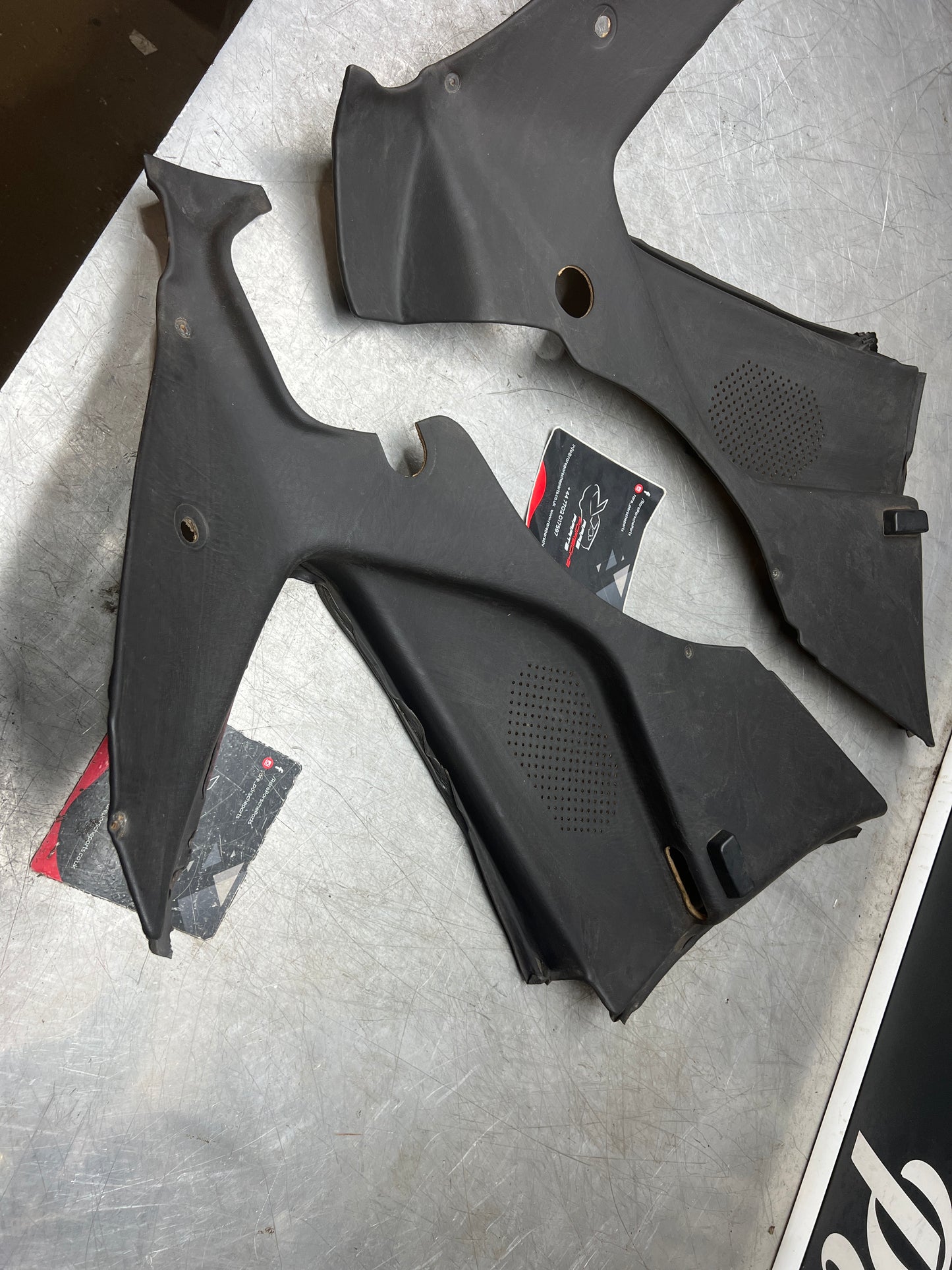 Porsche 944 black rear interior C Post trims/cards. Quarter panel trim used 944555021 944555022