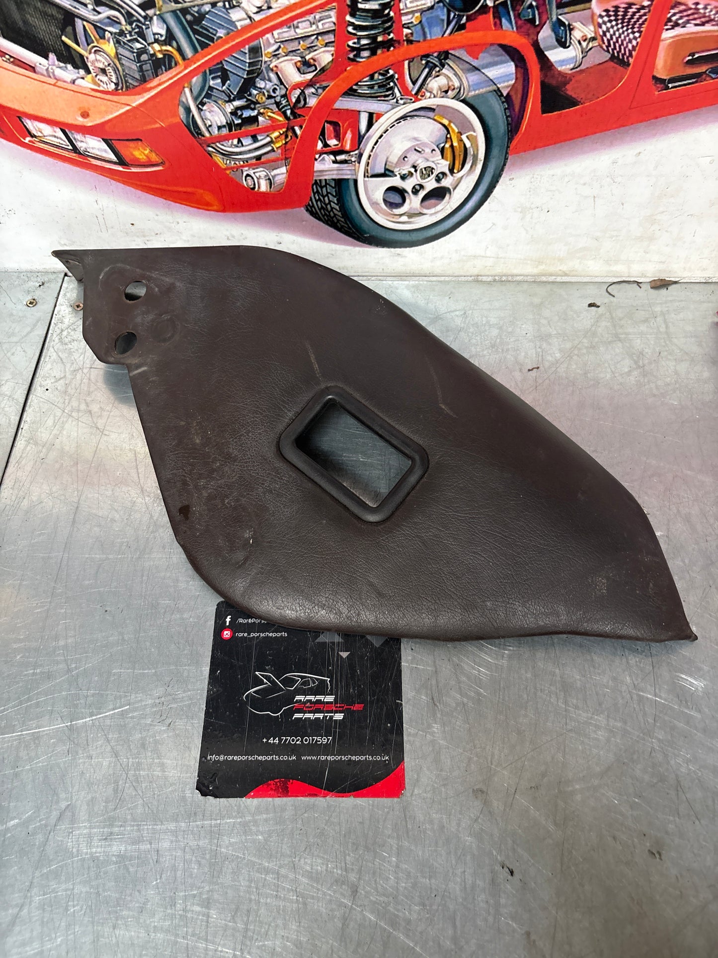 Porsche 928 Rear Seat Side Panel Left, brown, used 92852204104