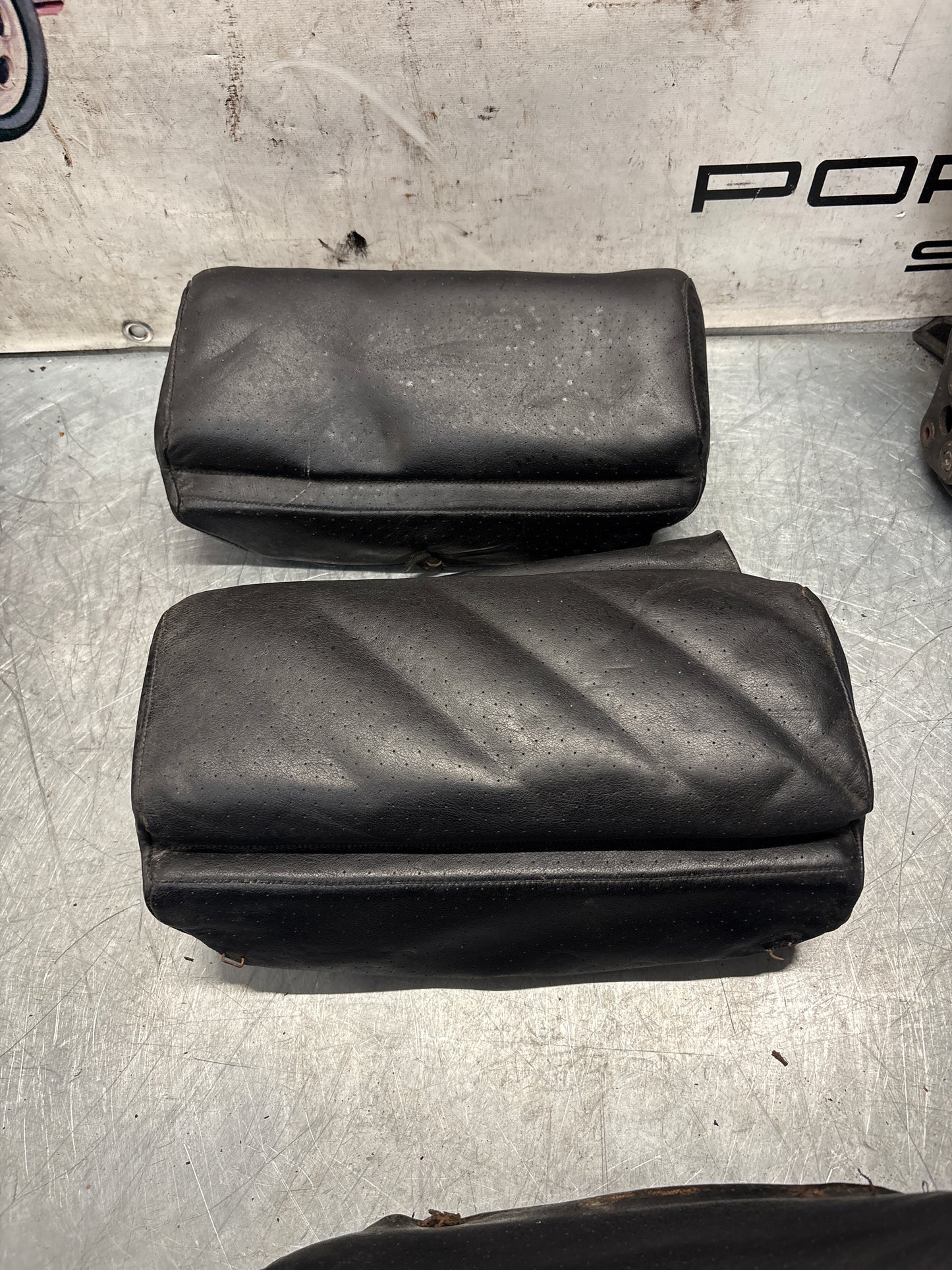 Porsche 928 black leather rear seat set, used