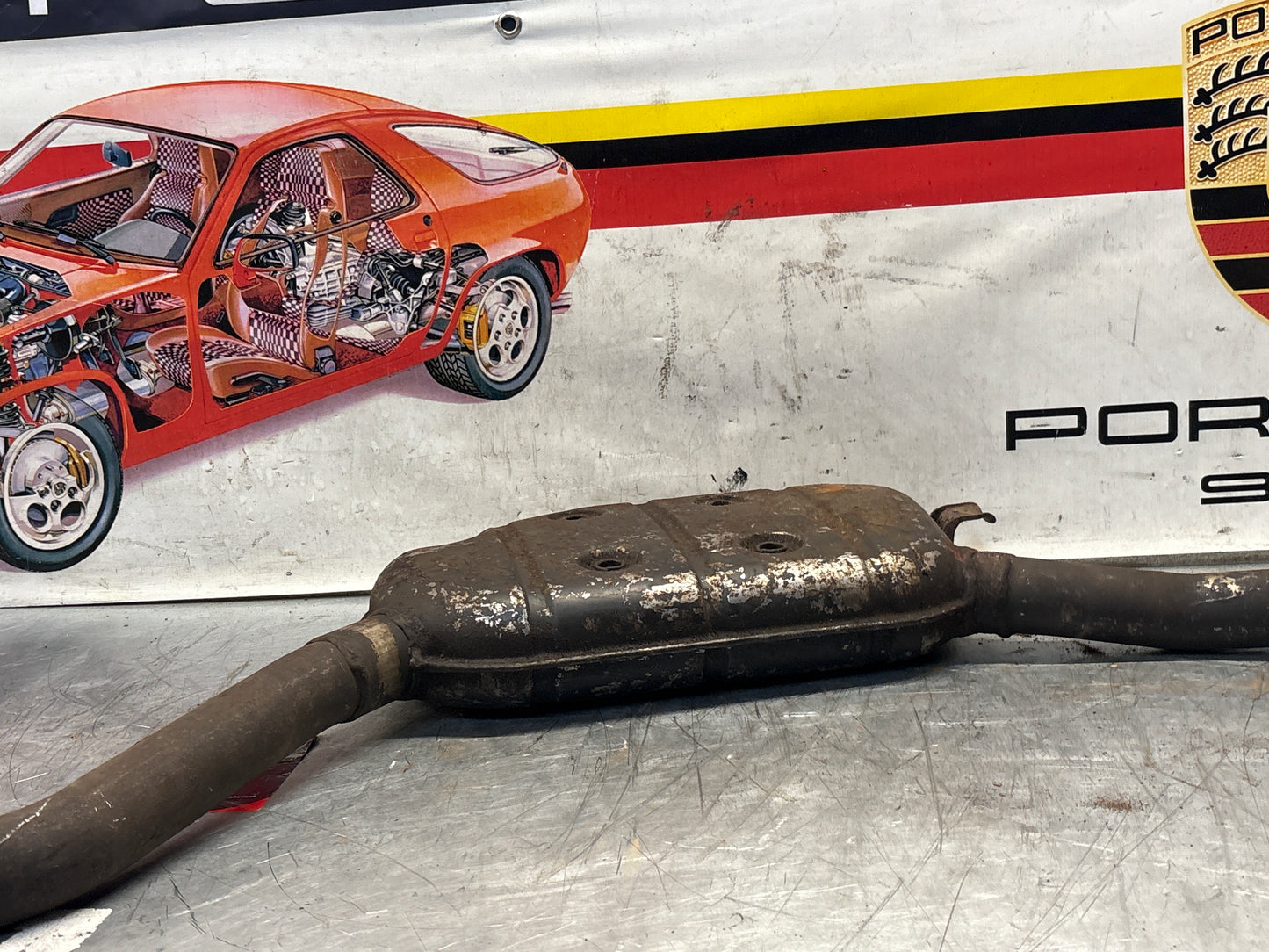 Porsche 928 Right side silencer, used 92811109401