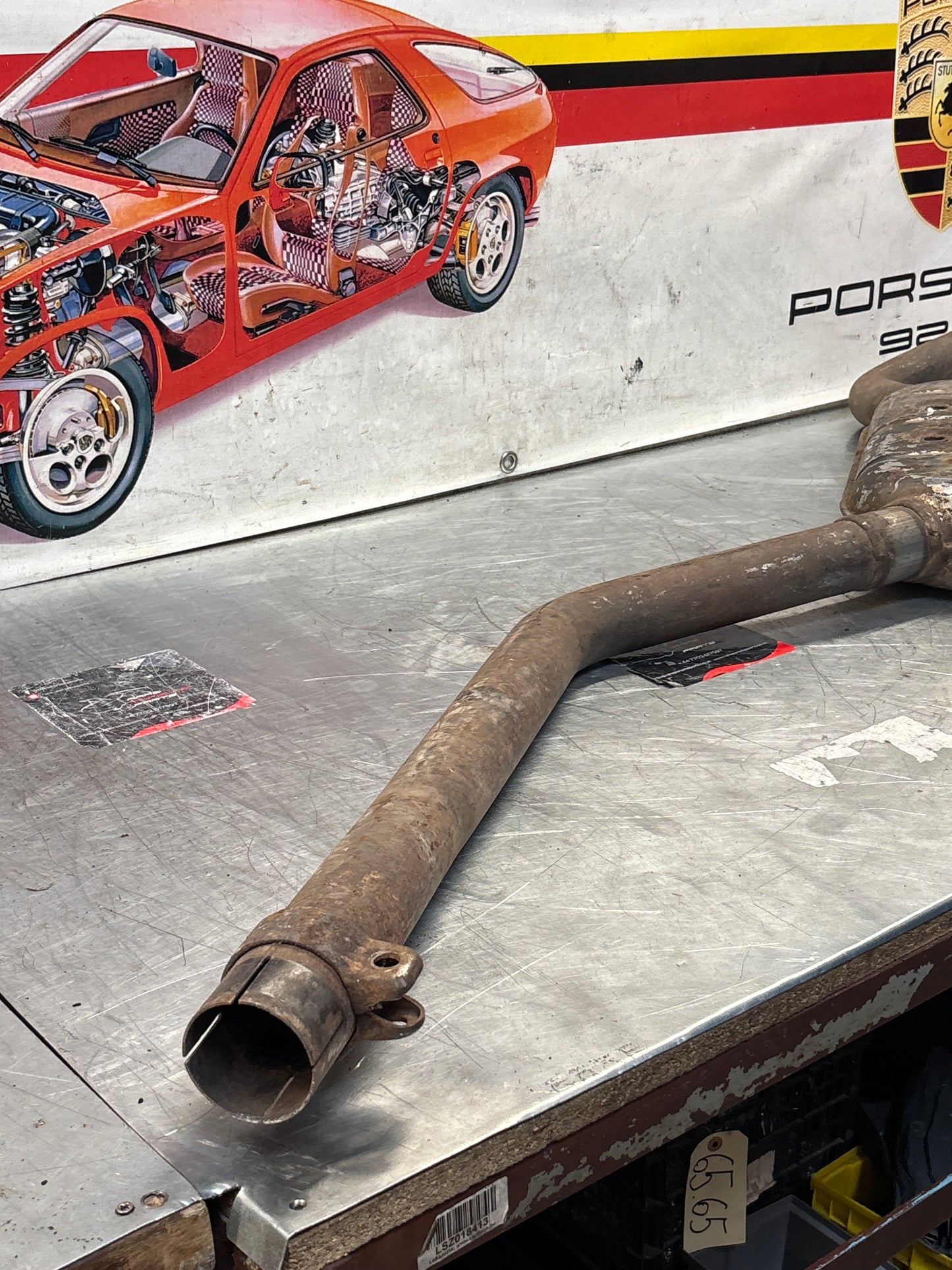 Porsche 928 Left side silencer, used 92811109301